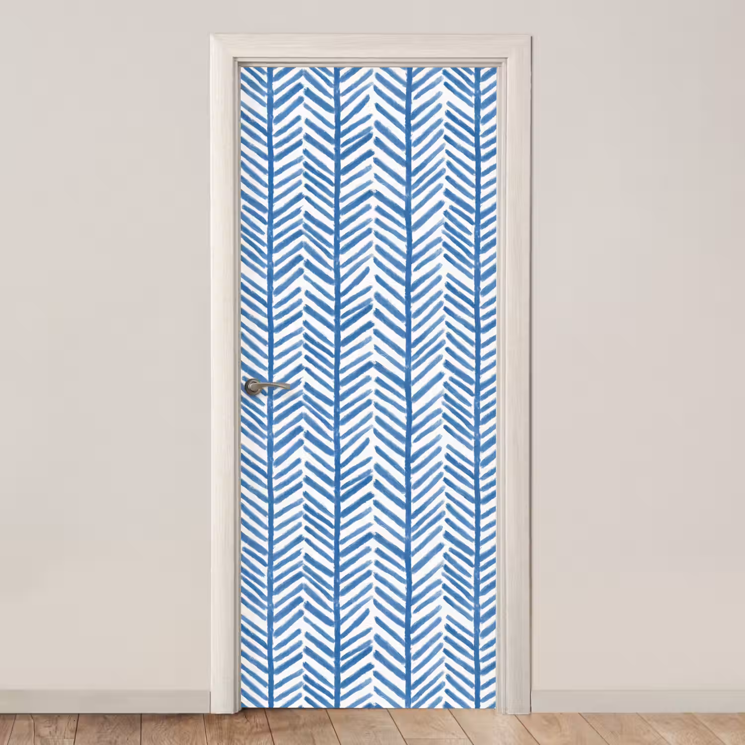 Patroon - Streep - Blauw deurposter klein 289 -3d_beige