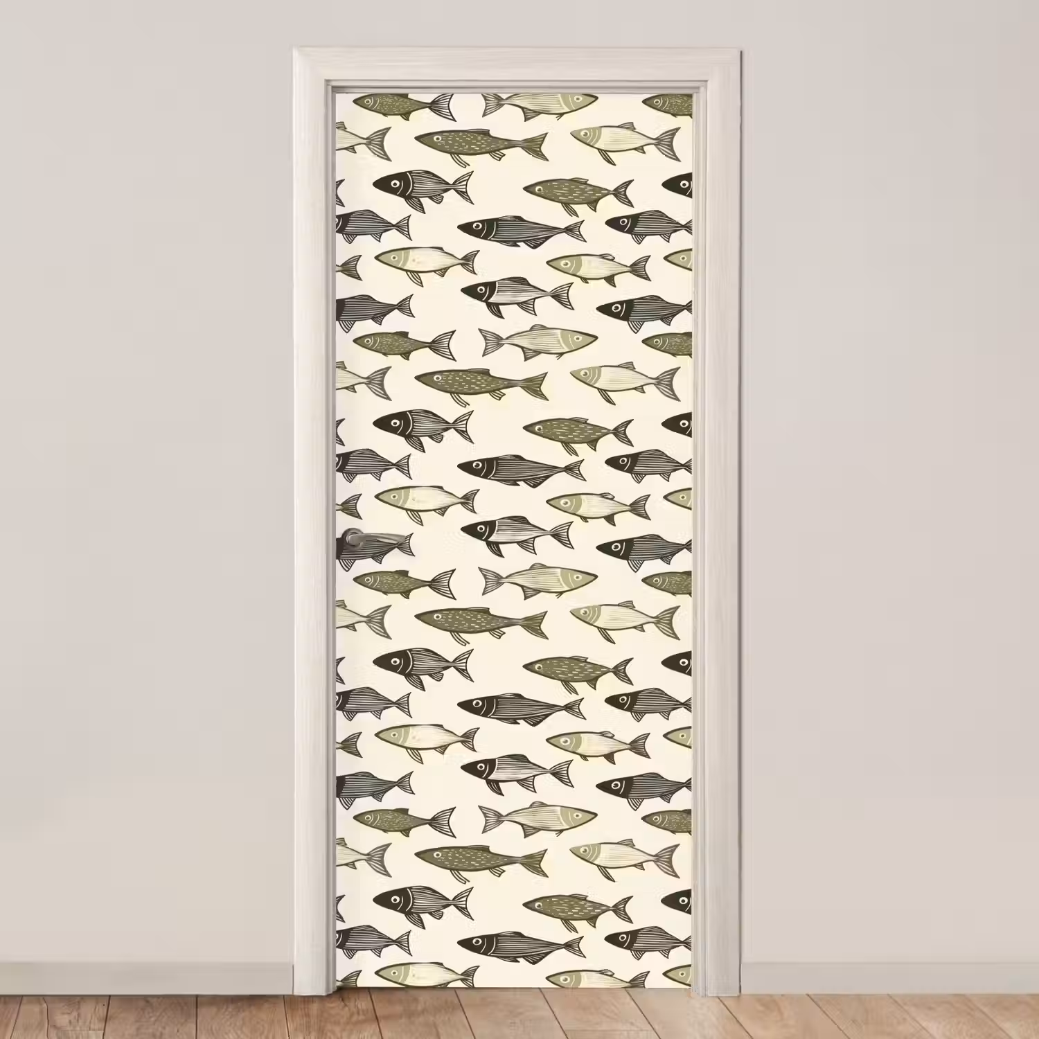 Vissen - Klassiek - Groen deurposter klein 289 -3d_beige