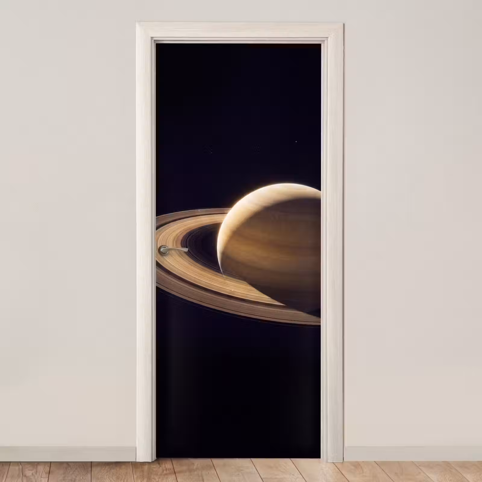 Door sticker - Planet - Rings - Space - Planeet - Ringen - Ruimte deurposter klein