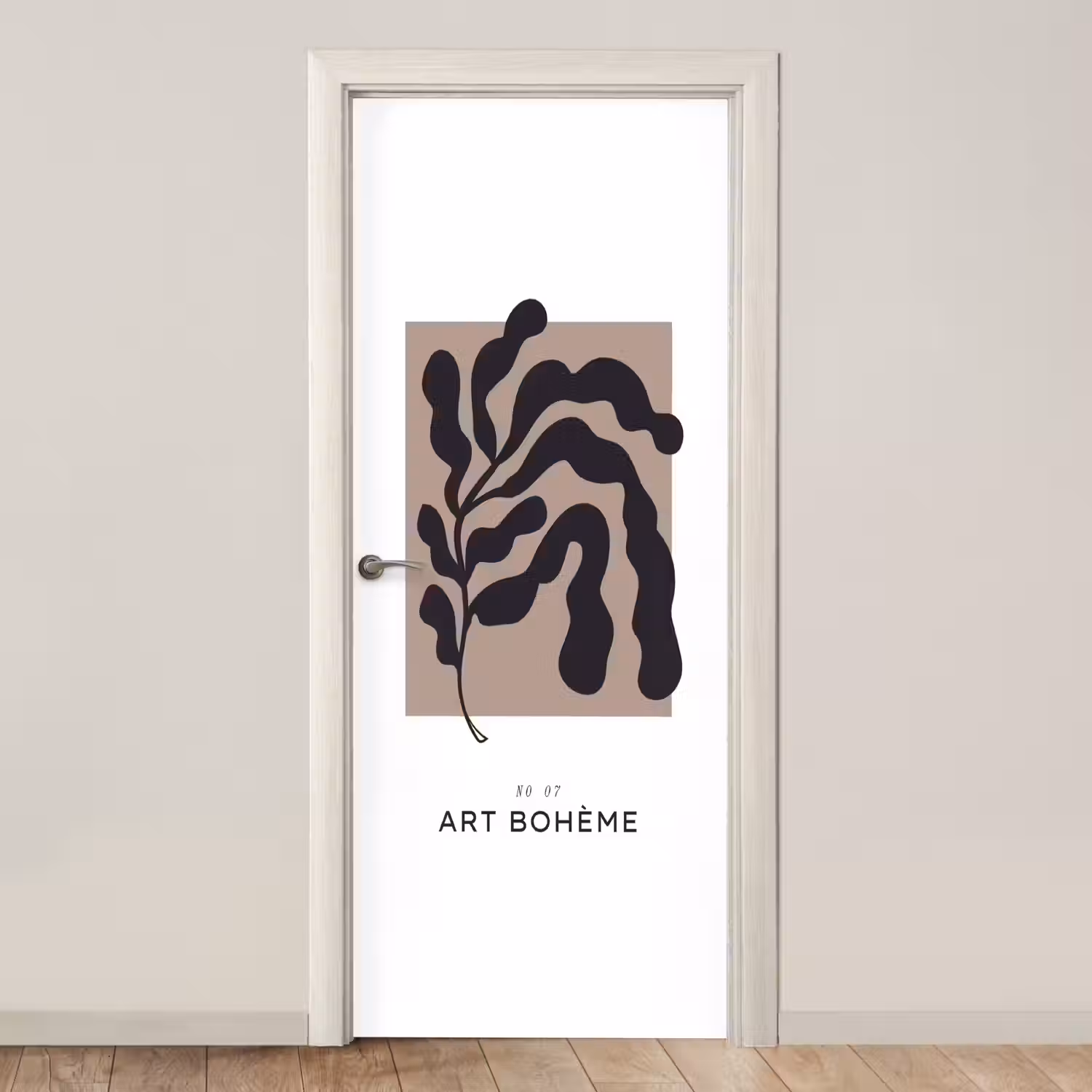 Planten - Abstract - Boho deurposter klein -3d_beige