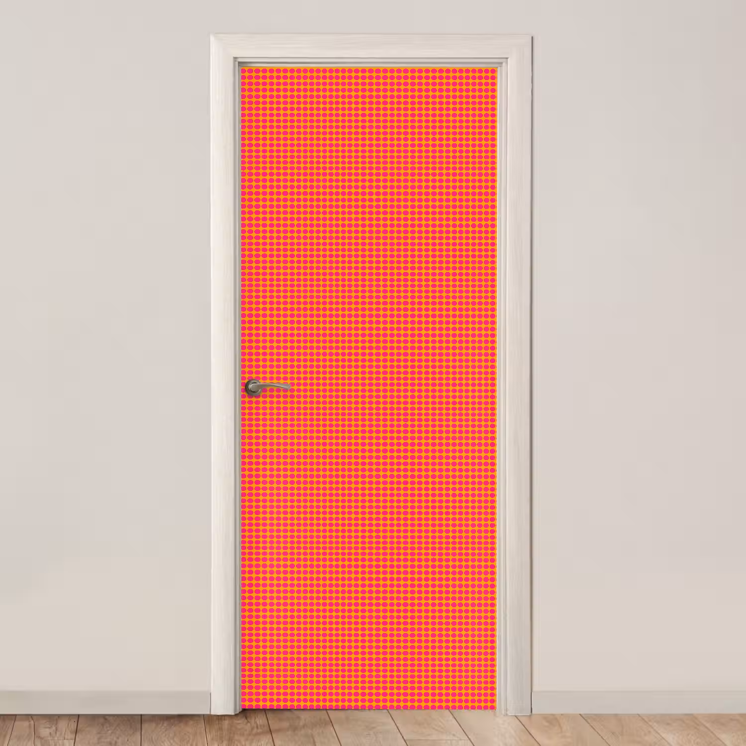Stippen - Patroon - Oranje deurposter klein 289 -3d_beige