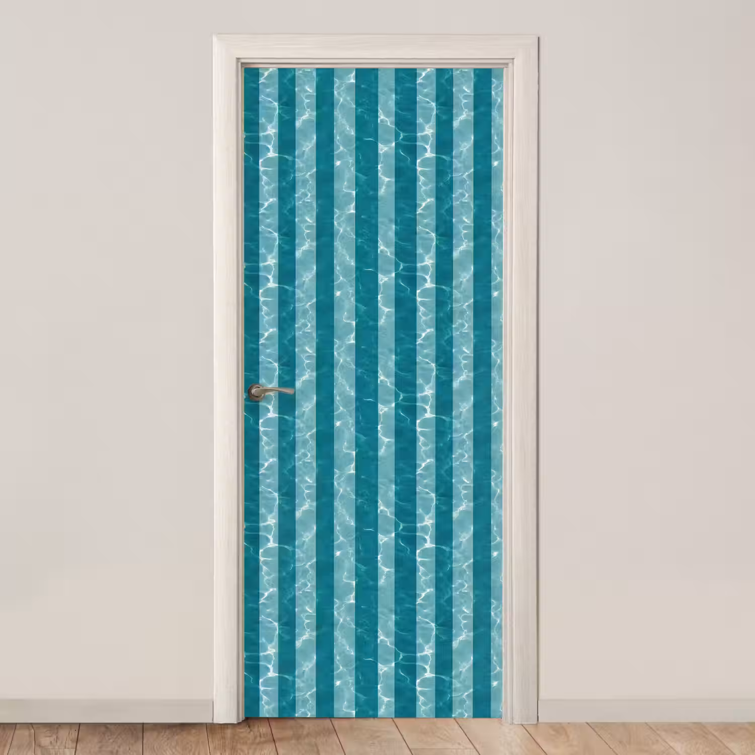 Zwembad - Strepen - Groen deurposter klein 289 -3d_beige