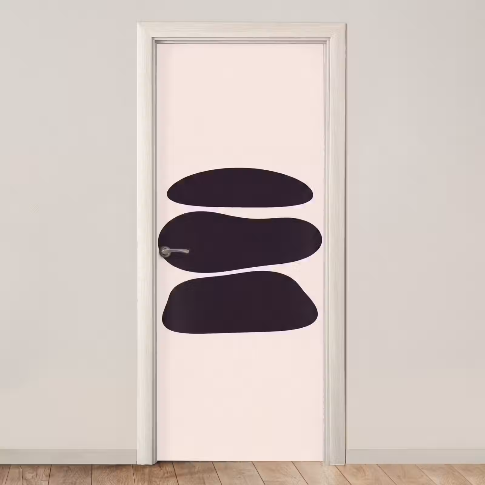 Door sticker - Shapes - Organic - Black - Vormen - Organisch - Zwart deurposter klein