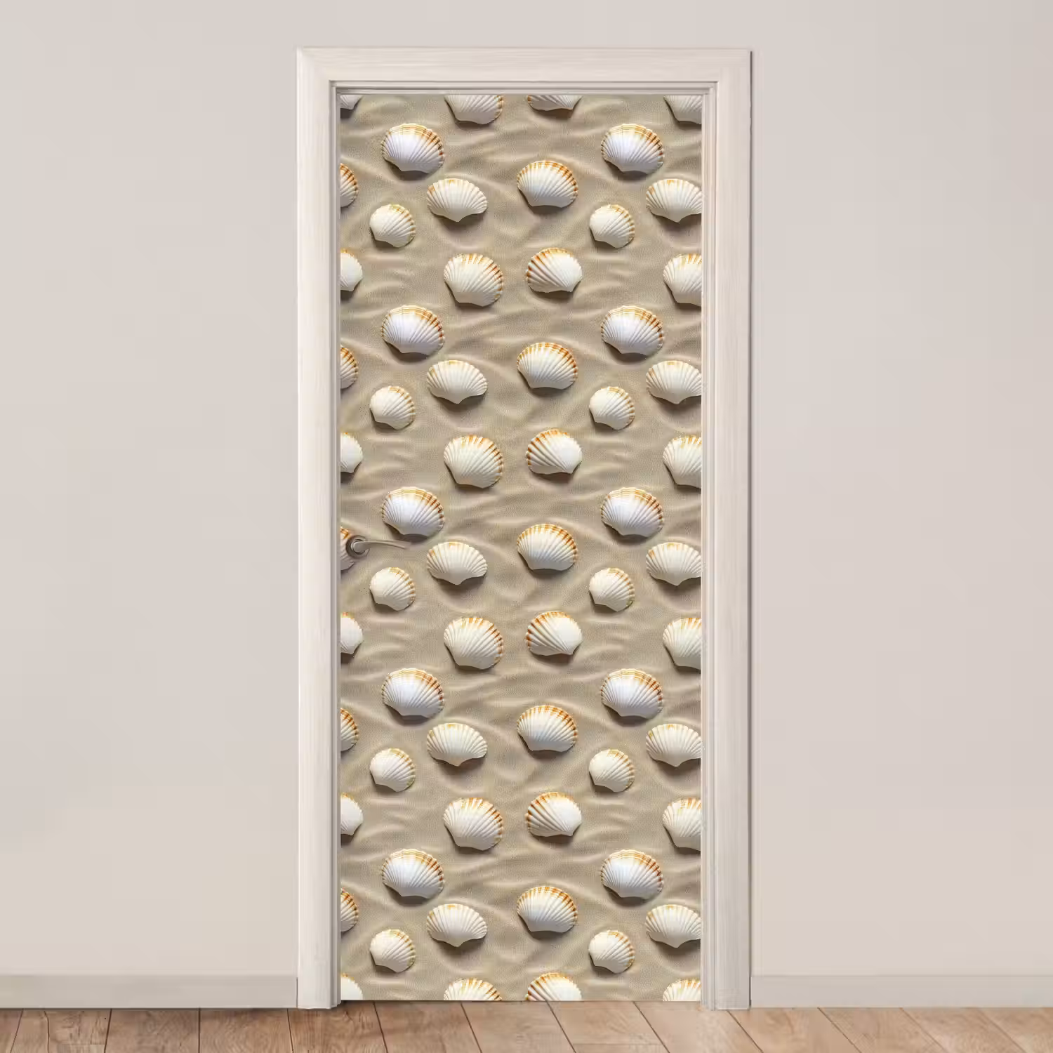 Schelpen - Zand - Maritiem deurposter klein 289 -3d_beige