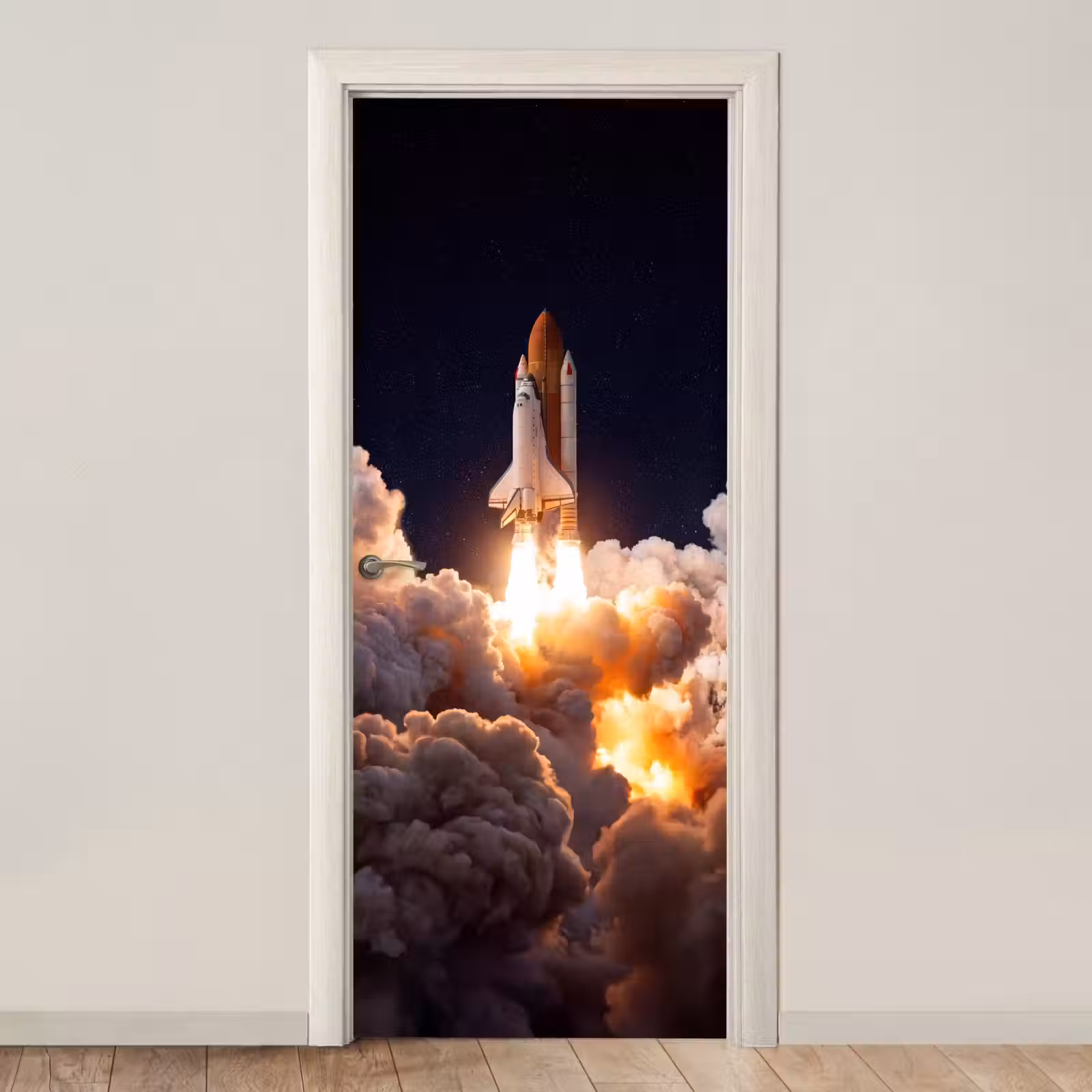 Door sticker - Spacecraft - Launch - Stars - Ruimtevaartuig - Lancering - Sterren deurposter klein