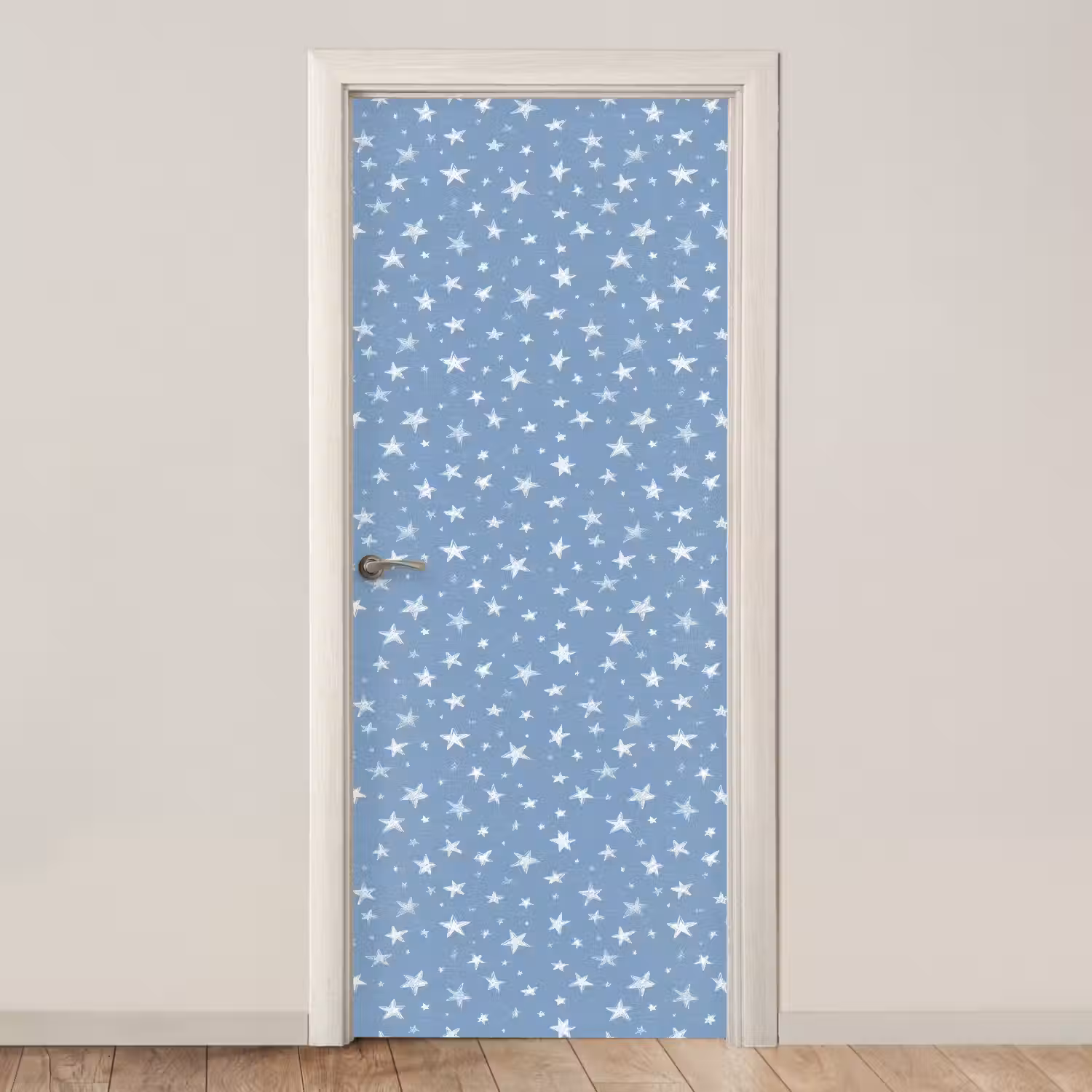 Sterretjes - Patroon - Blauw deurposter klein 289 -3d_beige