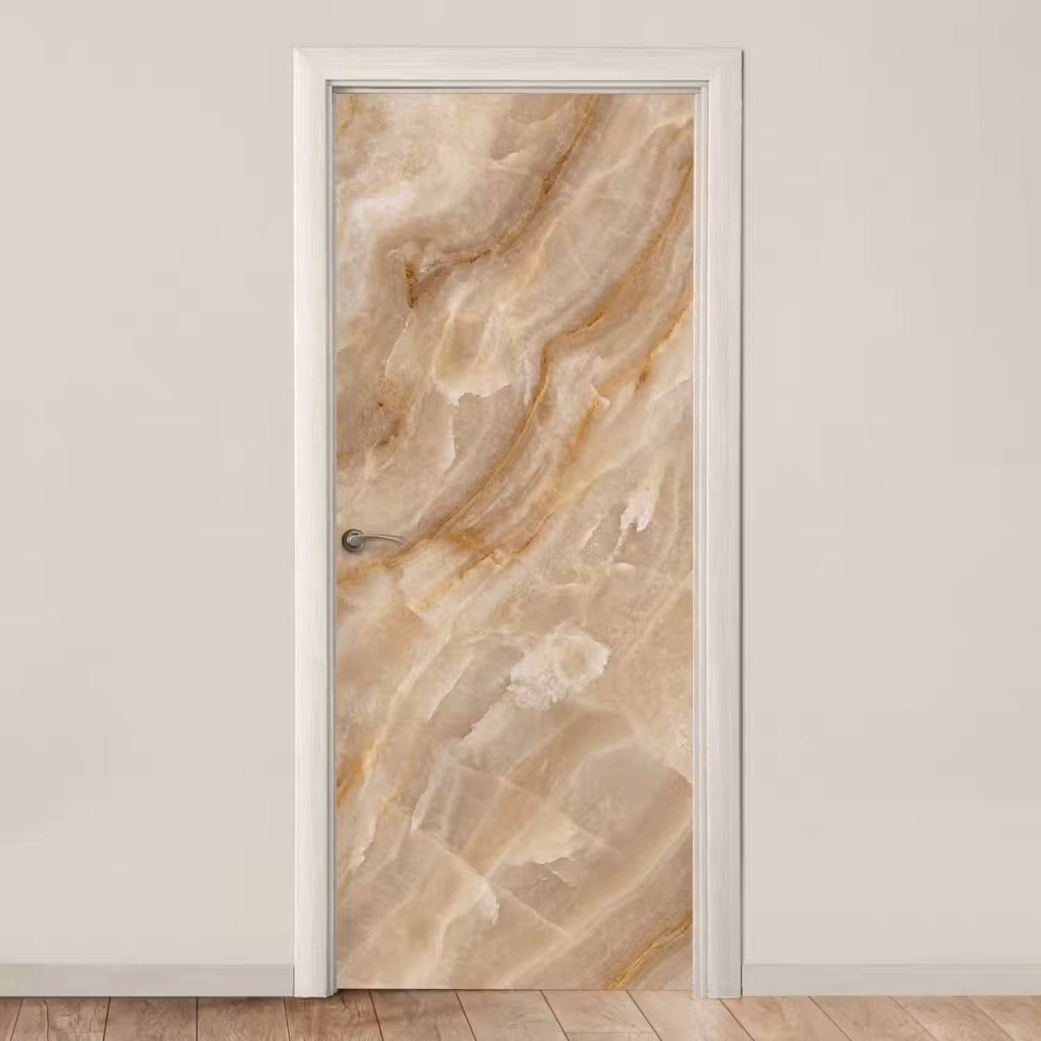 Steen - Ader - Natuur - Modern - Beige deurposter klein -3d_beige