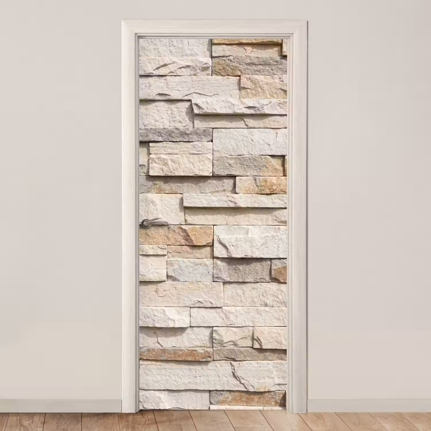 Steen - Muur - Textuur - Rustiek - Beige deurposter klein -3d_beige