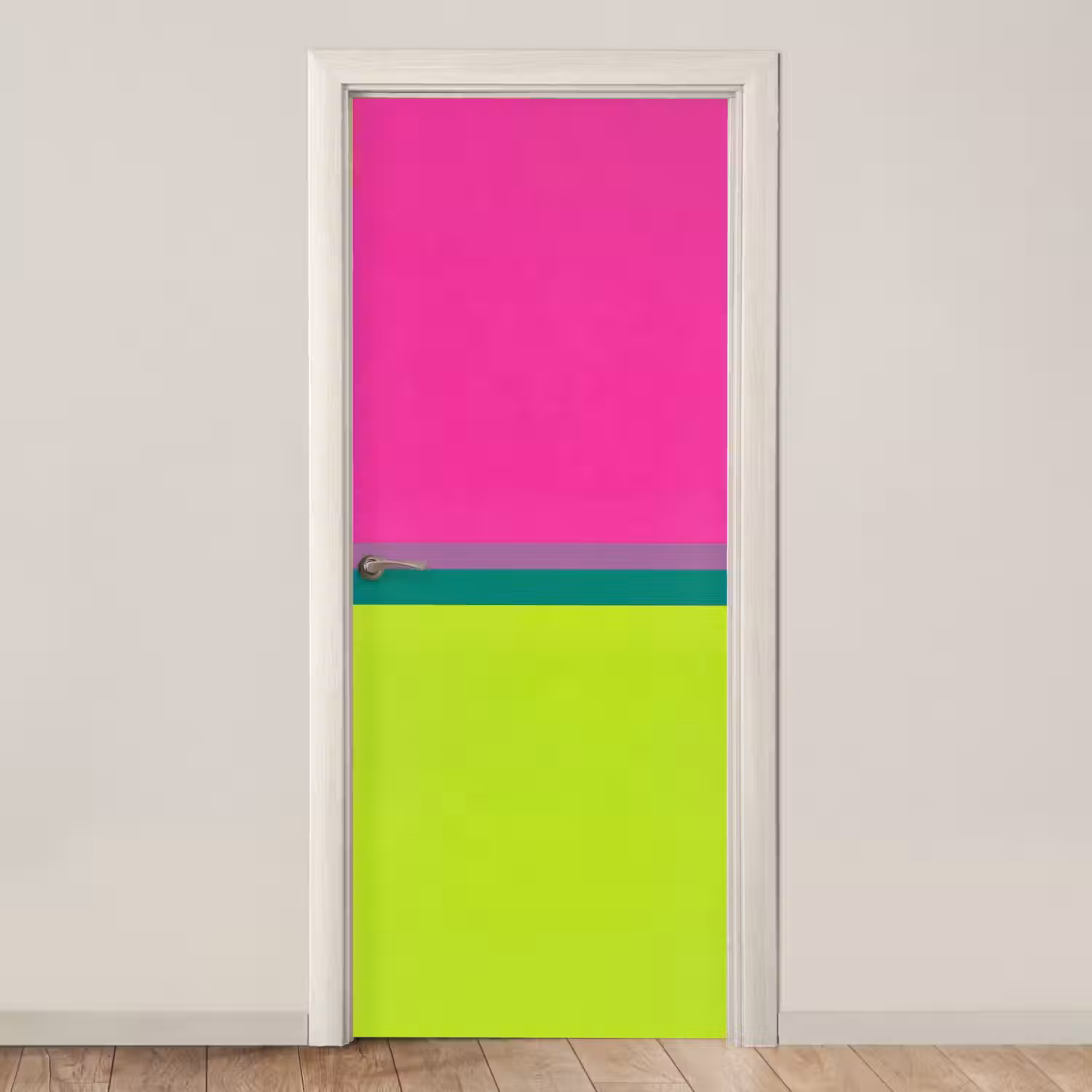 Strepen - Modern - Kleurrijk deurposter klein -3d_beige