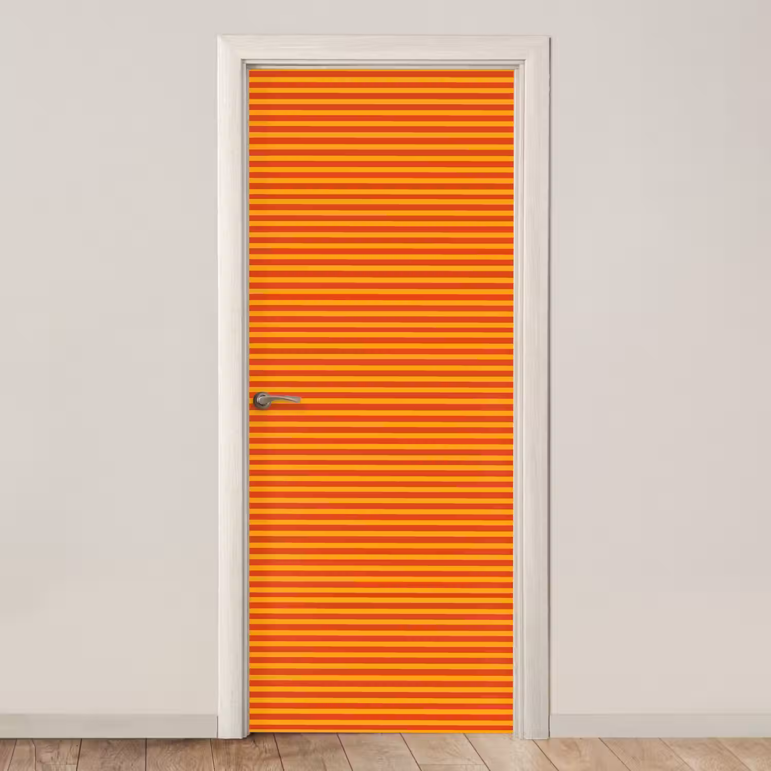 Strepen - Patroon - Oranje deurposter klein 289 -3d_beige