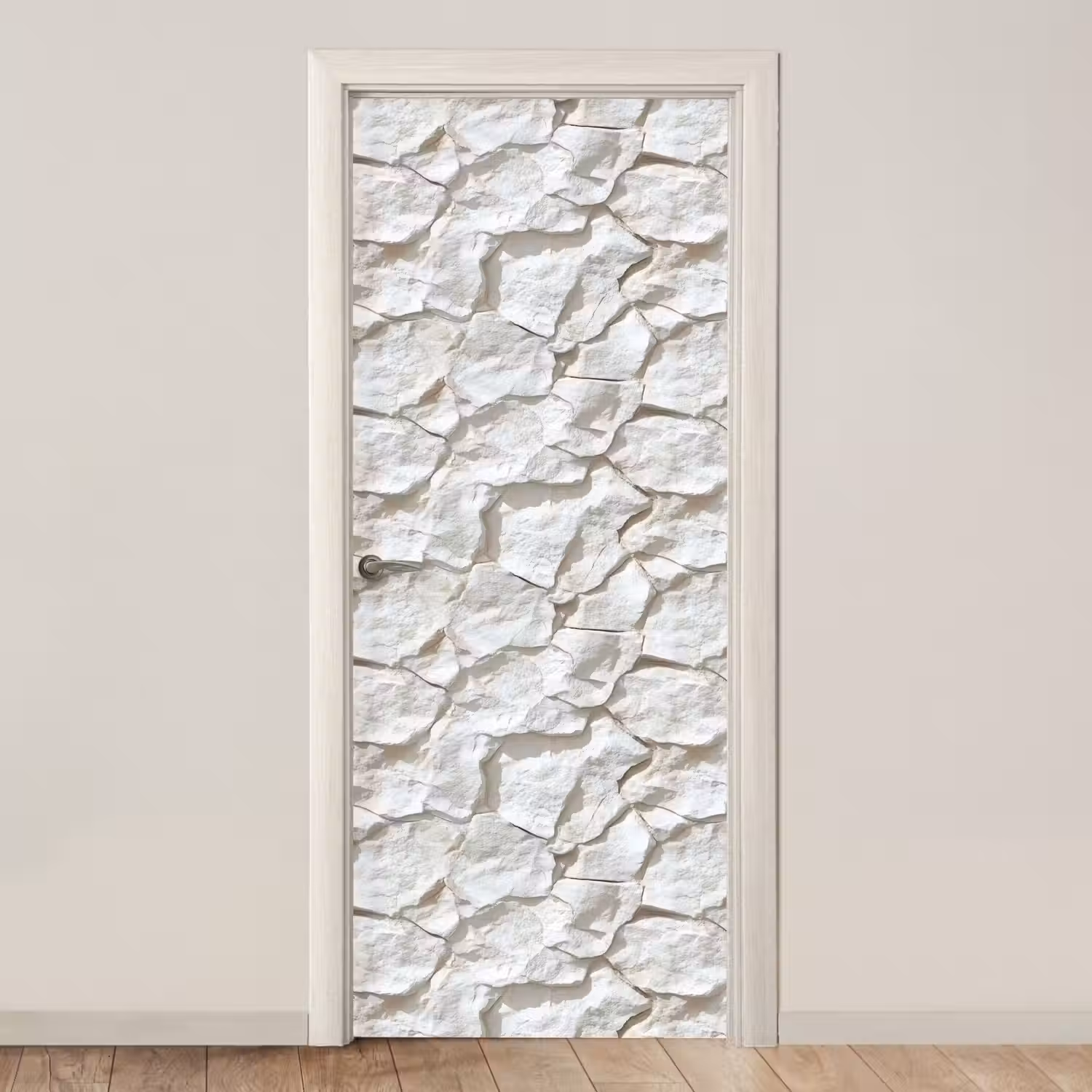 Structuur - Rots - Wit deurposter klein 289 -3d_beige
