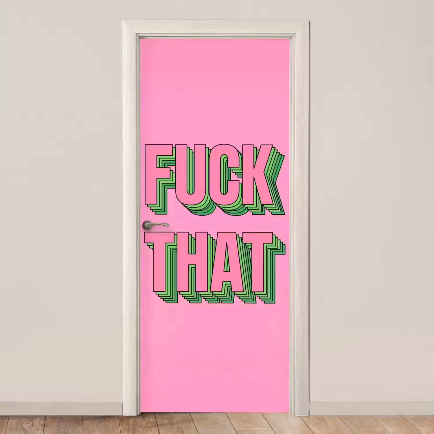 Tekst - Bold - Roze deurposter klein -3d_beige