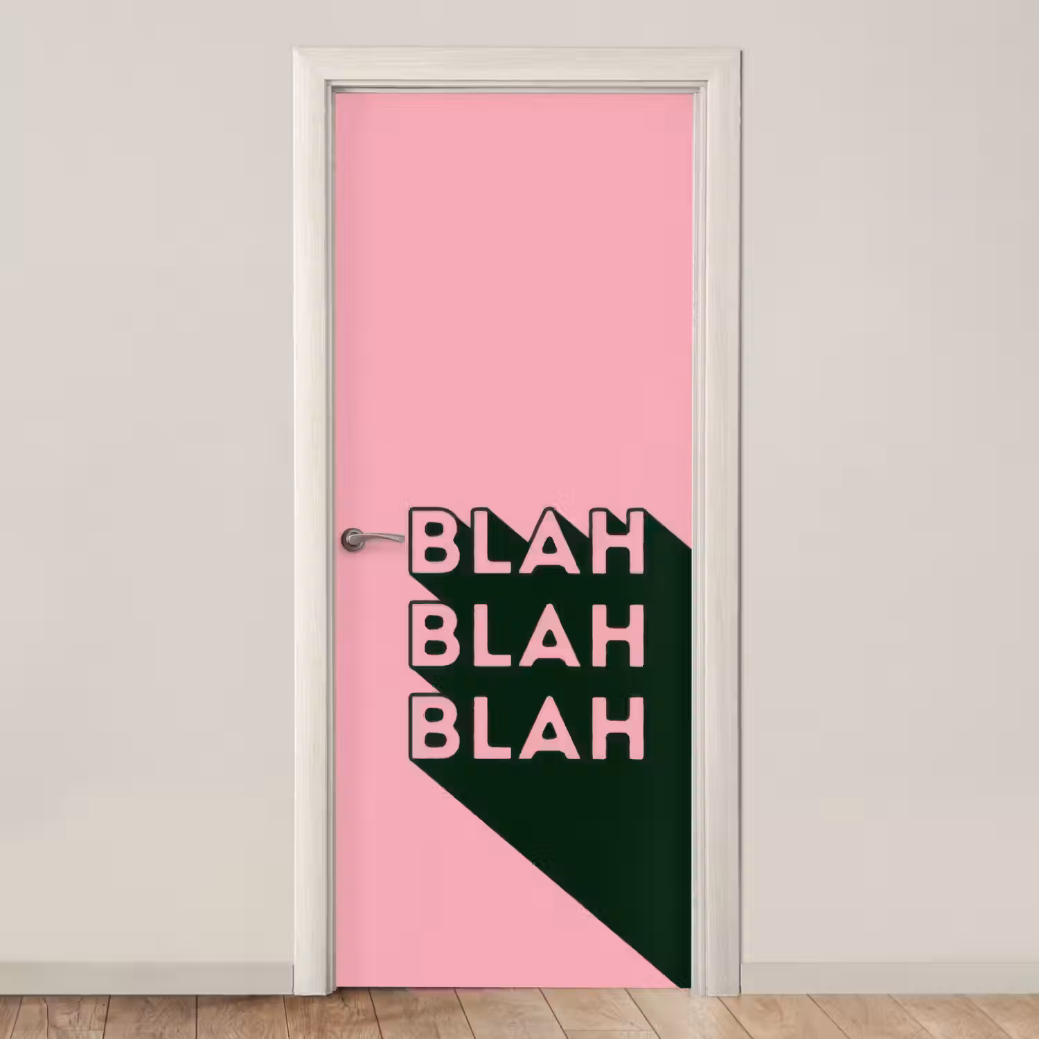 Tekst - Grafisch - Groen - Schaduw deurposter klein -3d_beige