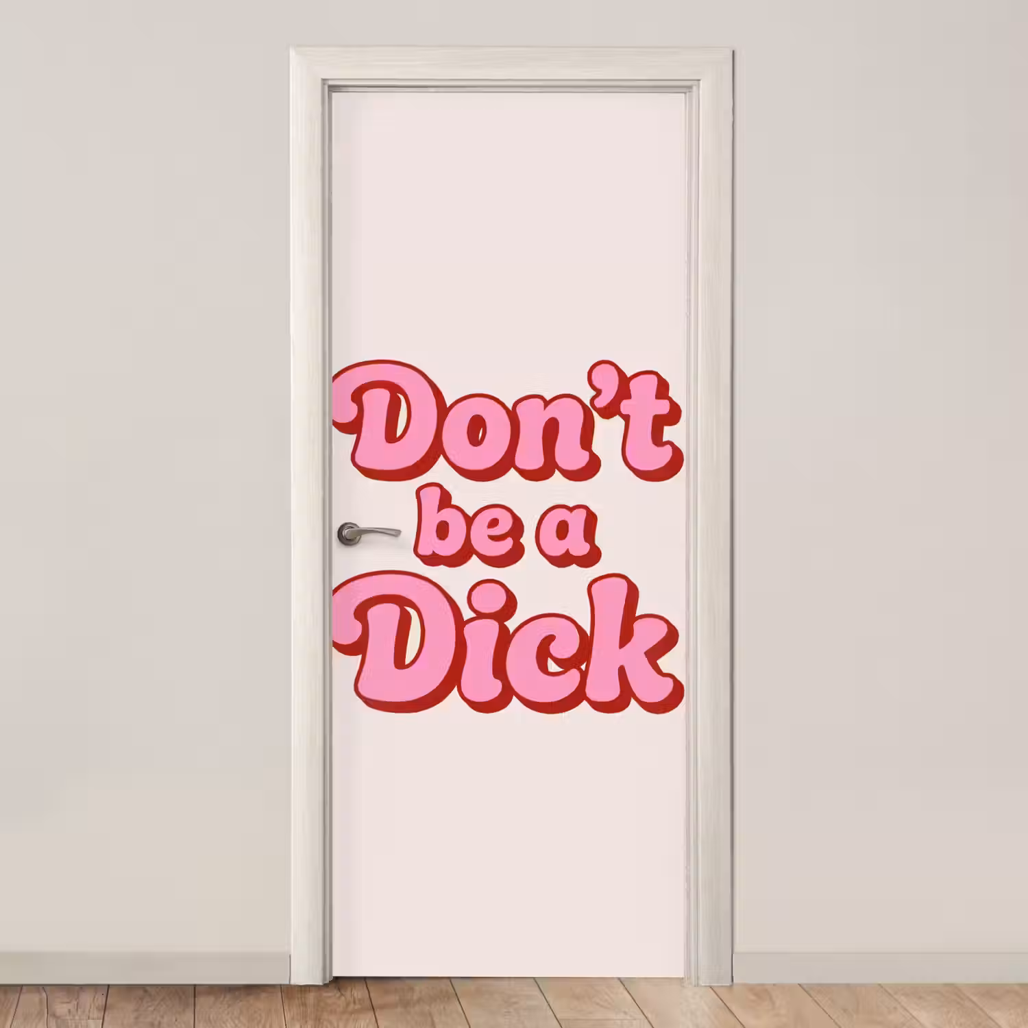 Tekst - Boodschap - Roze deurposter klein -3d_beige