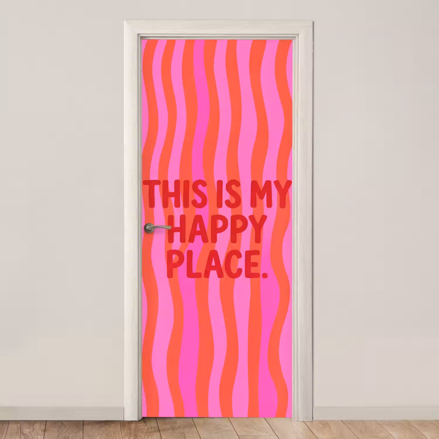 Tekst - Modern - Kleurrijk deurposter klein -3d_beige