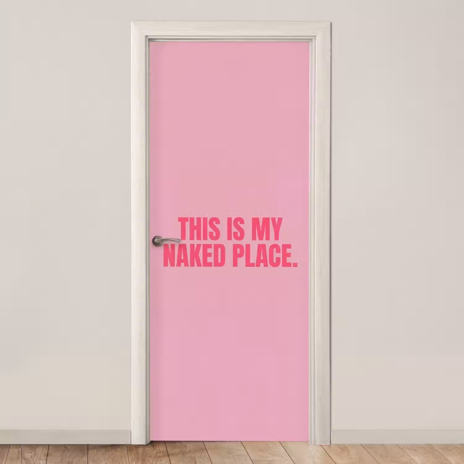 Tekst - Modern - Roze deurposter klein -3d_beige