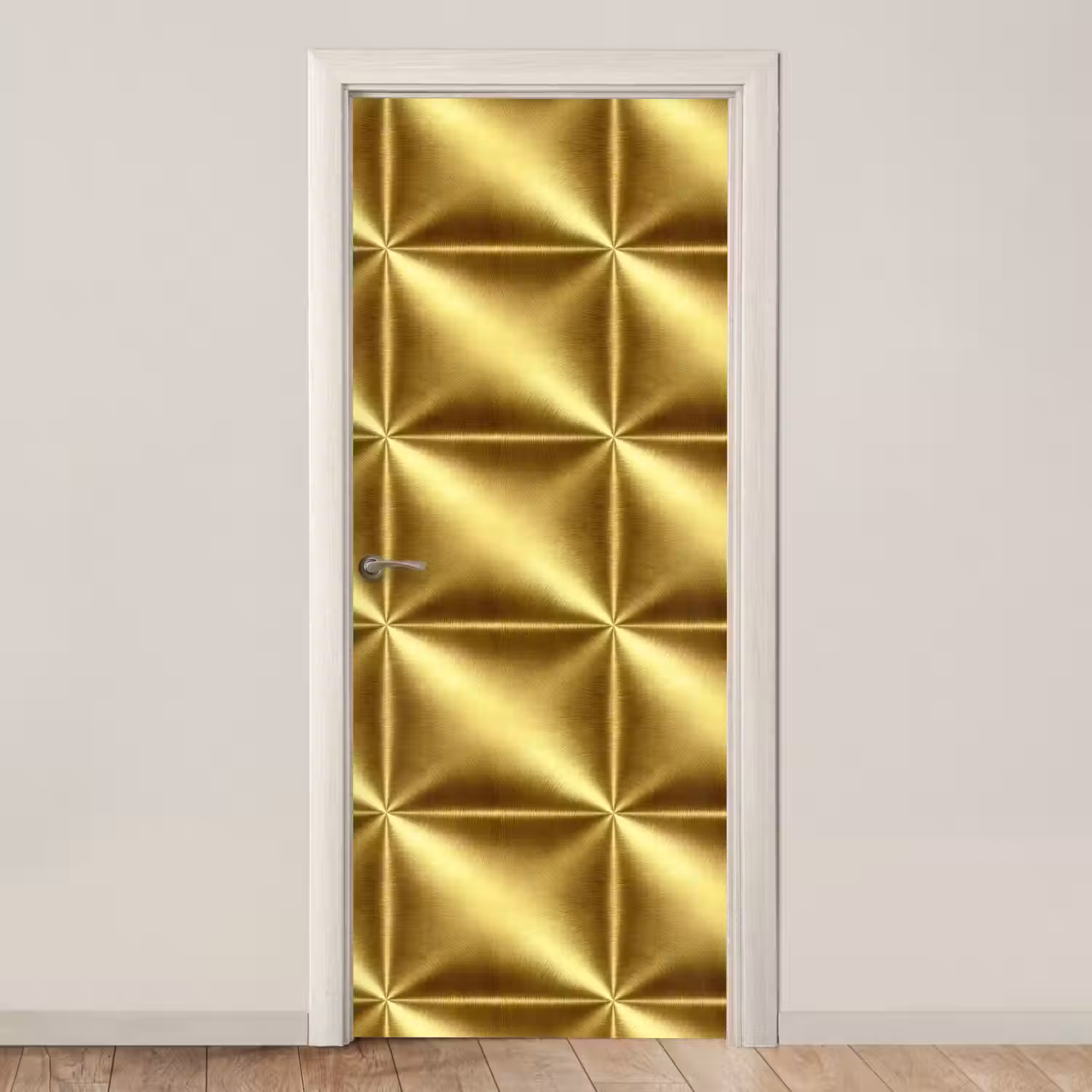 Textuur - Geborsteld Goud - Industrieel - Metallic deurposter klein 289 -3d_beige