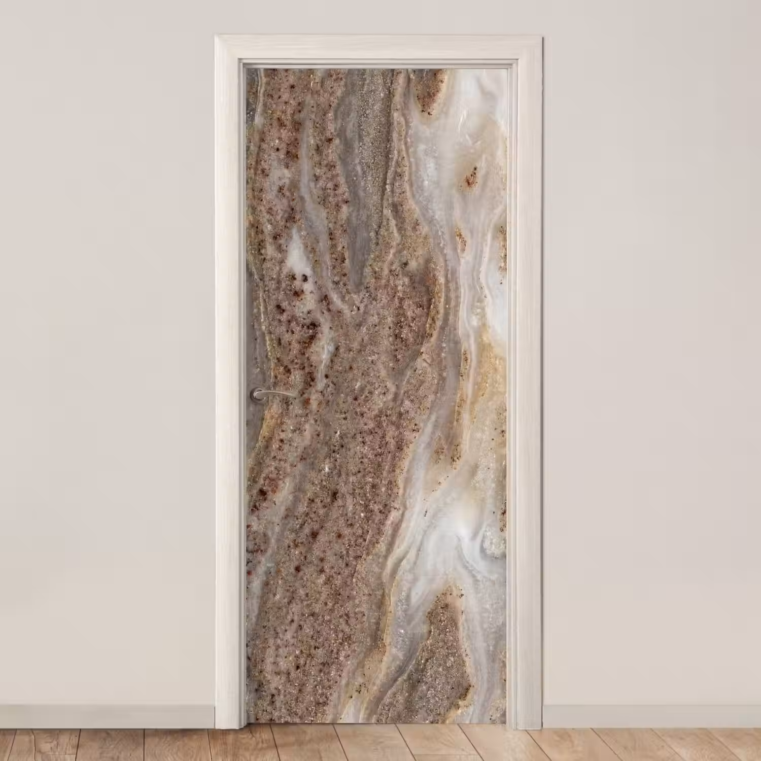 Textuur - Steen - Abstract - Beige deurposter klein -3d_beige
