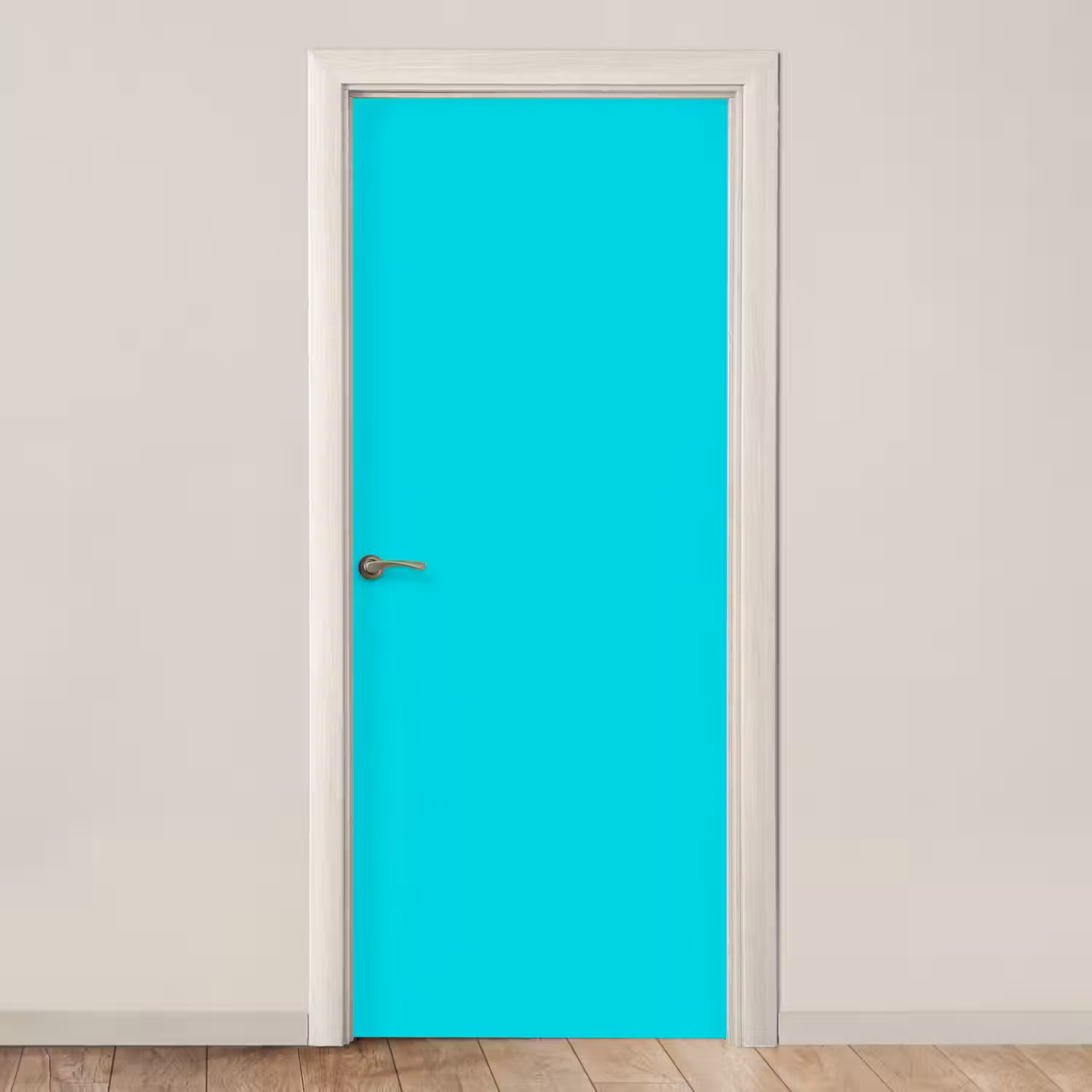 Vivid - Aquamarine - Turkoois deurposter klein 289 -3d_beige