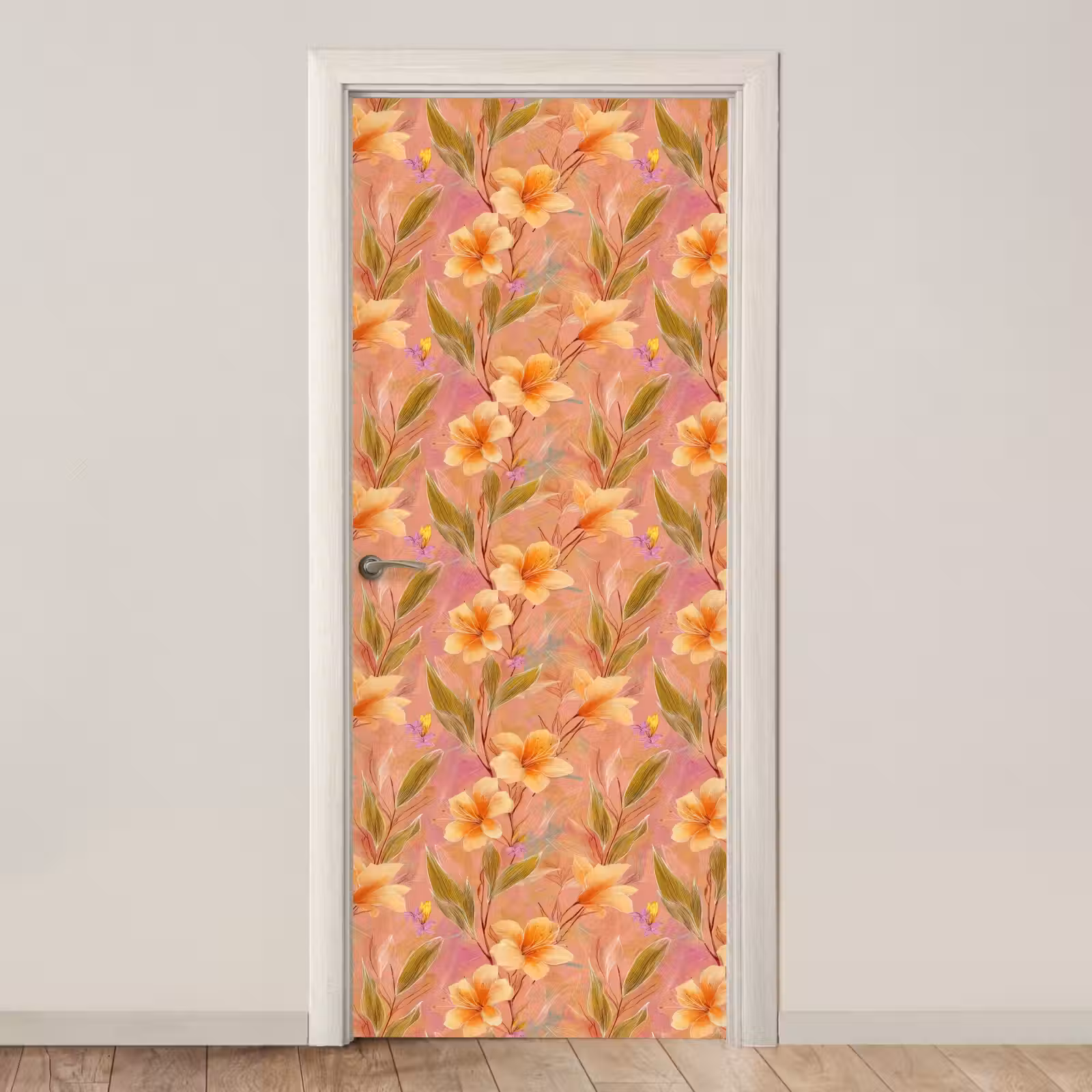 Botanisch - Bloemen - Kleurrijk deurposter klein 289 -3d_beige