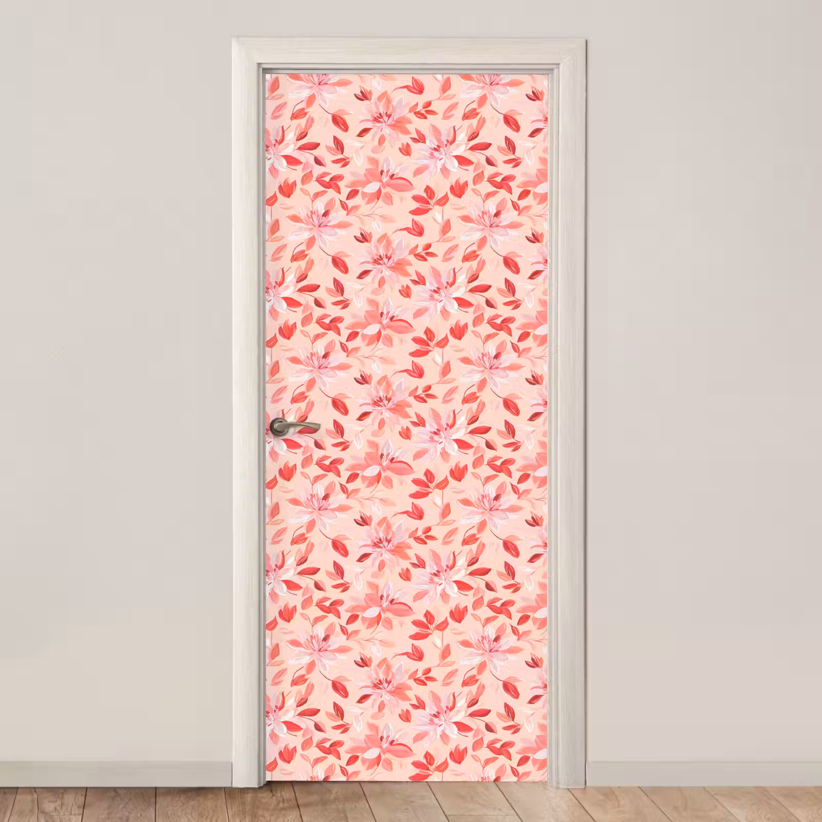Botanisch - Bloemen - Rood deurposter klein 289 -3d_beige