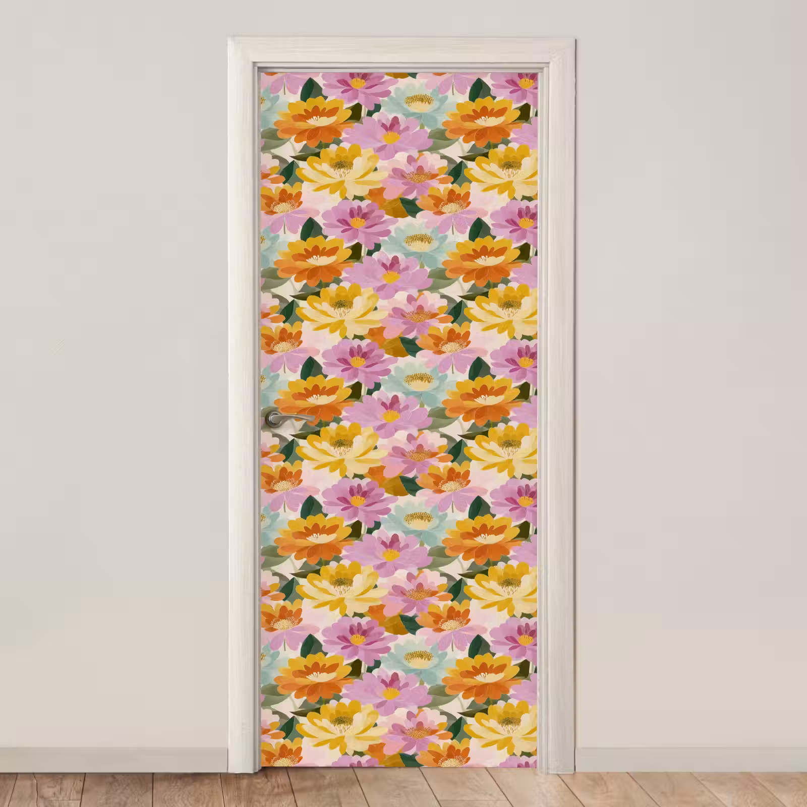 Lelies - Aquarel - Pastel deurposter klein 289 -3d_beige