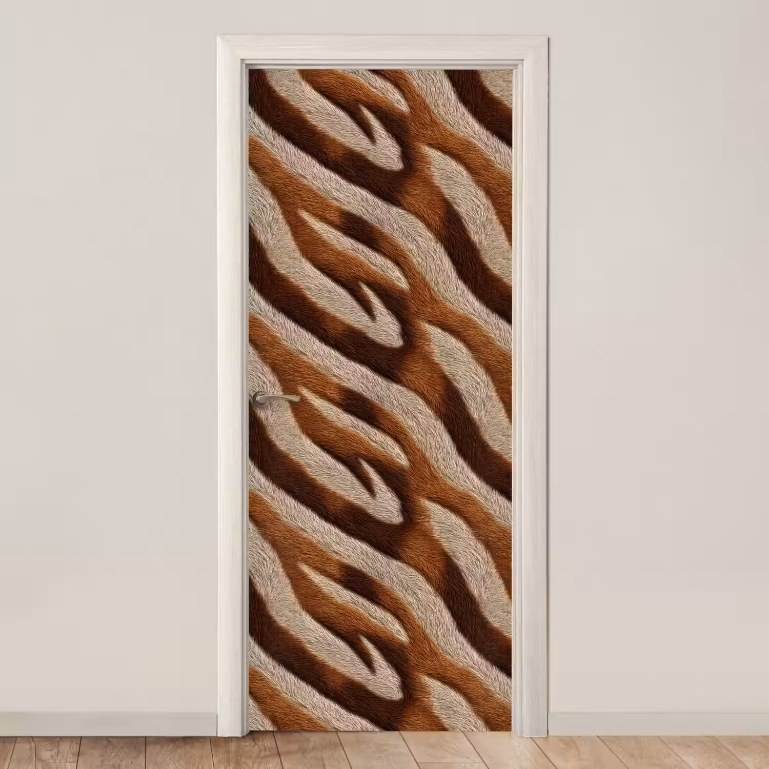 Zebra - Patroon - Bruin deurposter klein 289 -3d_beige