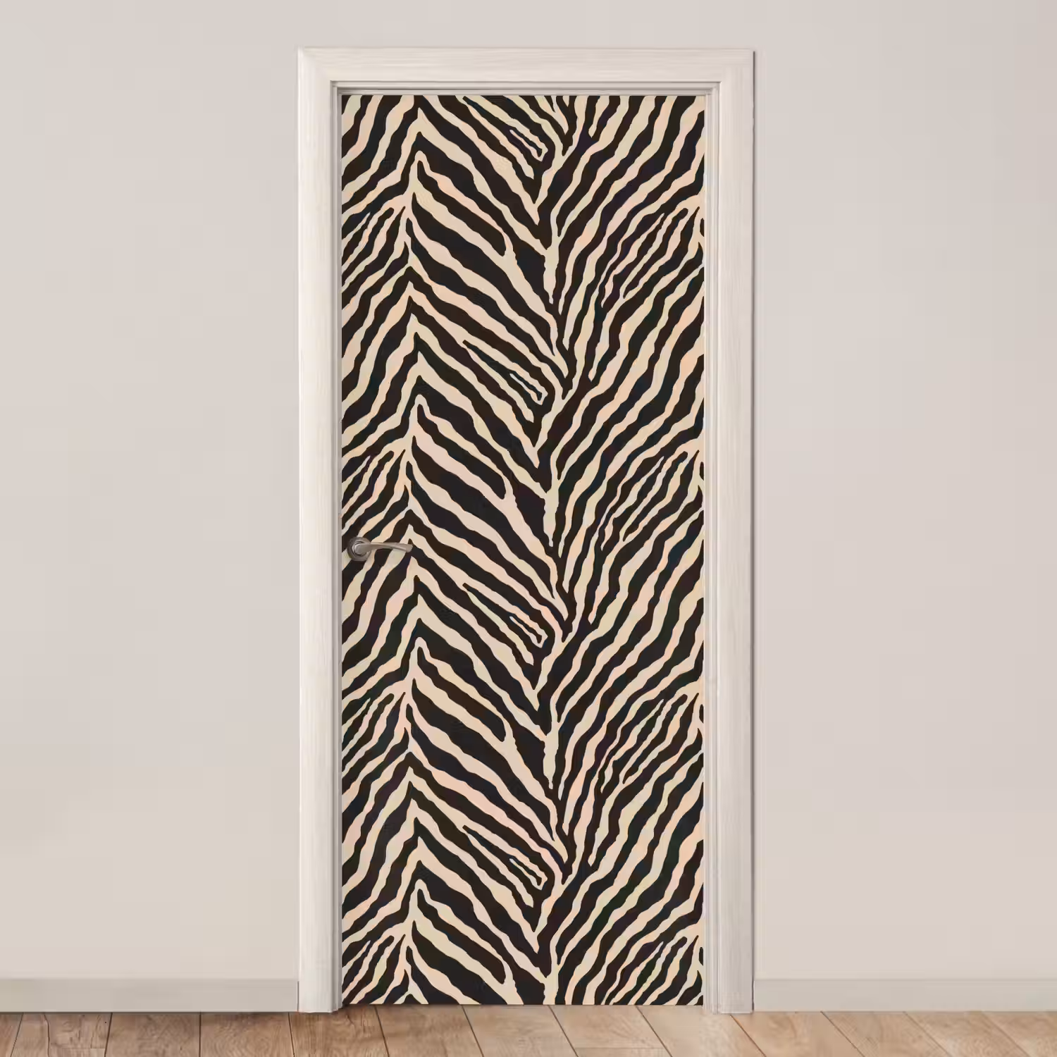 Zebra - Klassiek - Zwart deurposter klein 289 -3d_beige