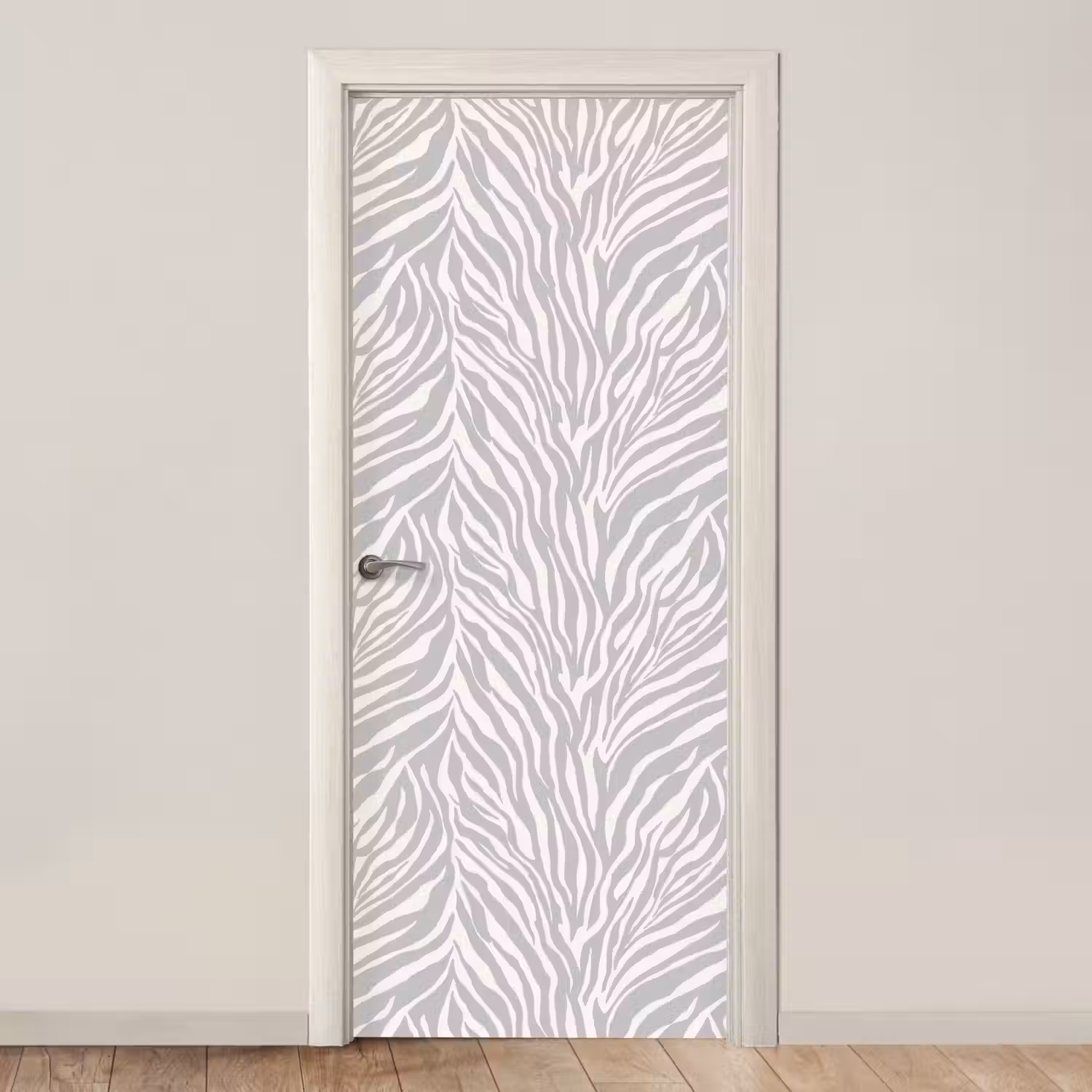 Zebra - Motief - Grijs deurposter klein 289 -3d_beige
