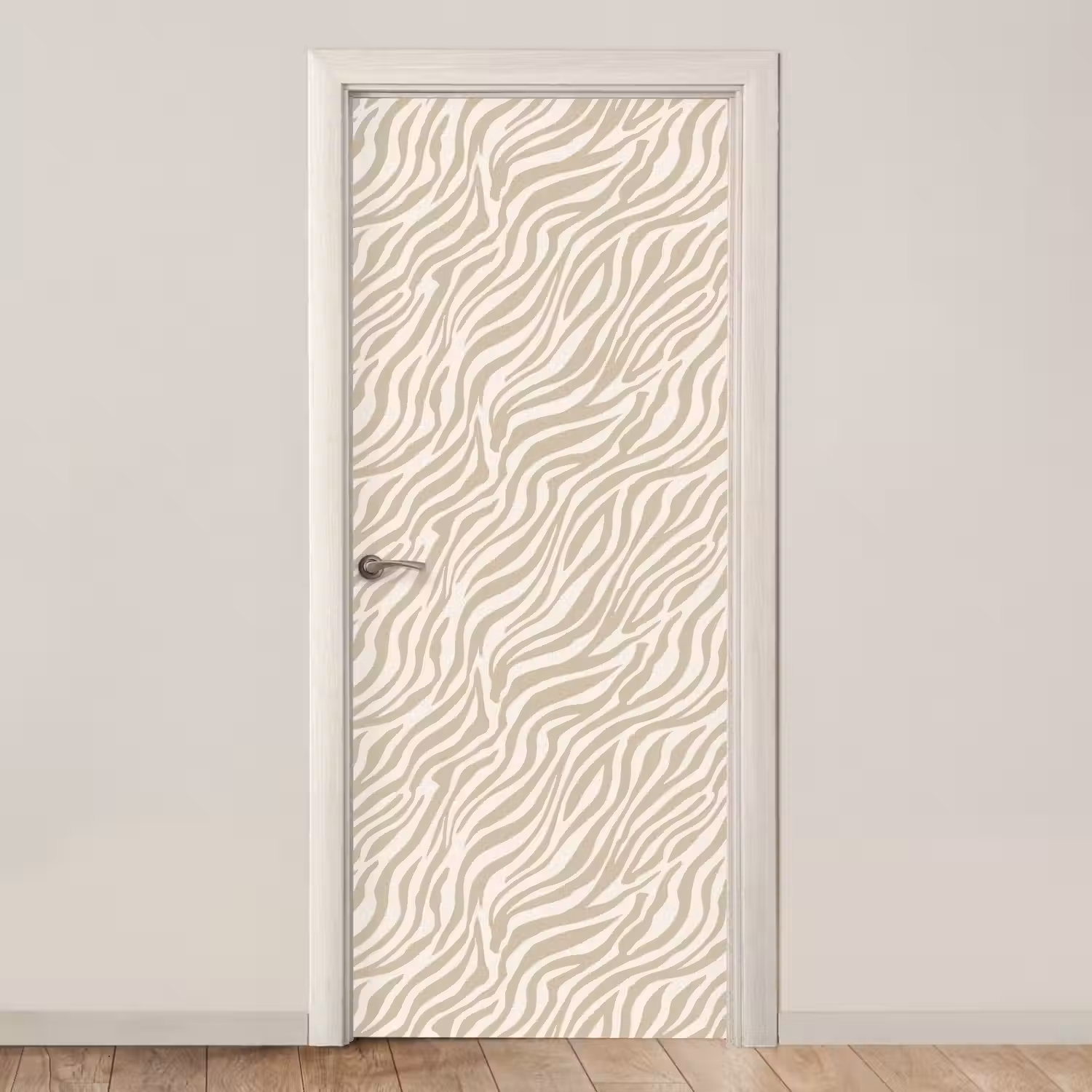 Zebra - Patroon - Beige deurposter klein 289 -3d_beige