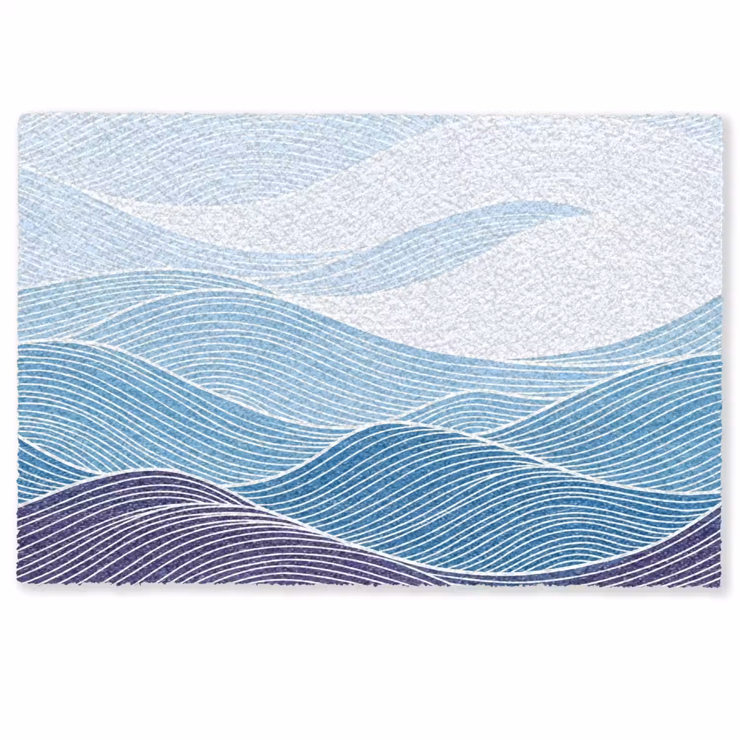 Abstract - Golven - Patroon - Blauw - Modern Deurmat klein -zkaufland3d