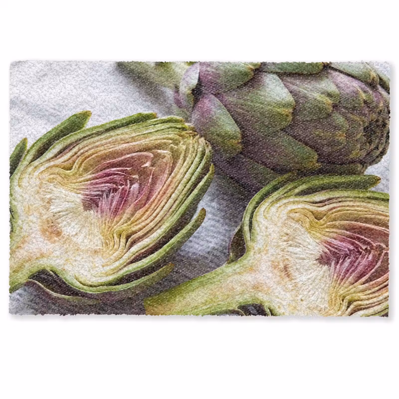 Doormat - Artichoke - Cut in Half - Food - Artisjok - Doorgesneden - Eten Deurmat klein