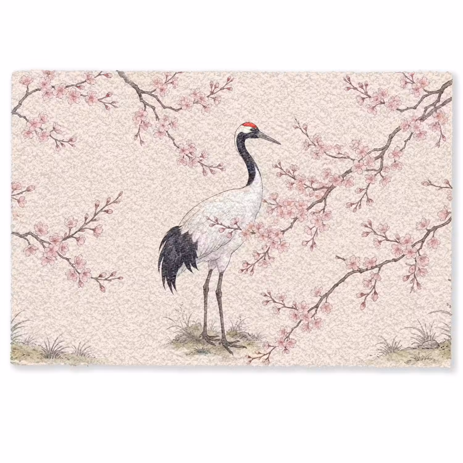 Aziatisch - Kraanvogel - Beige Deurmat klein -zkaufland3d