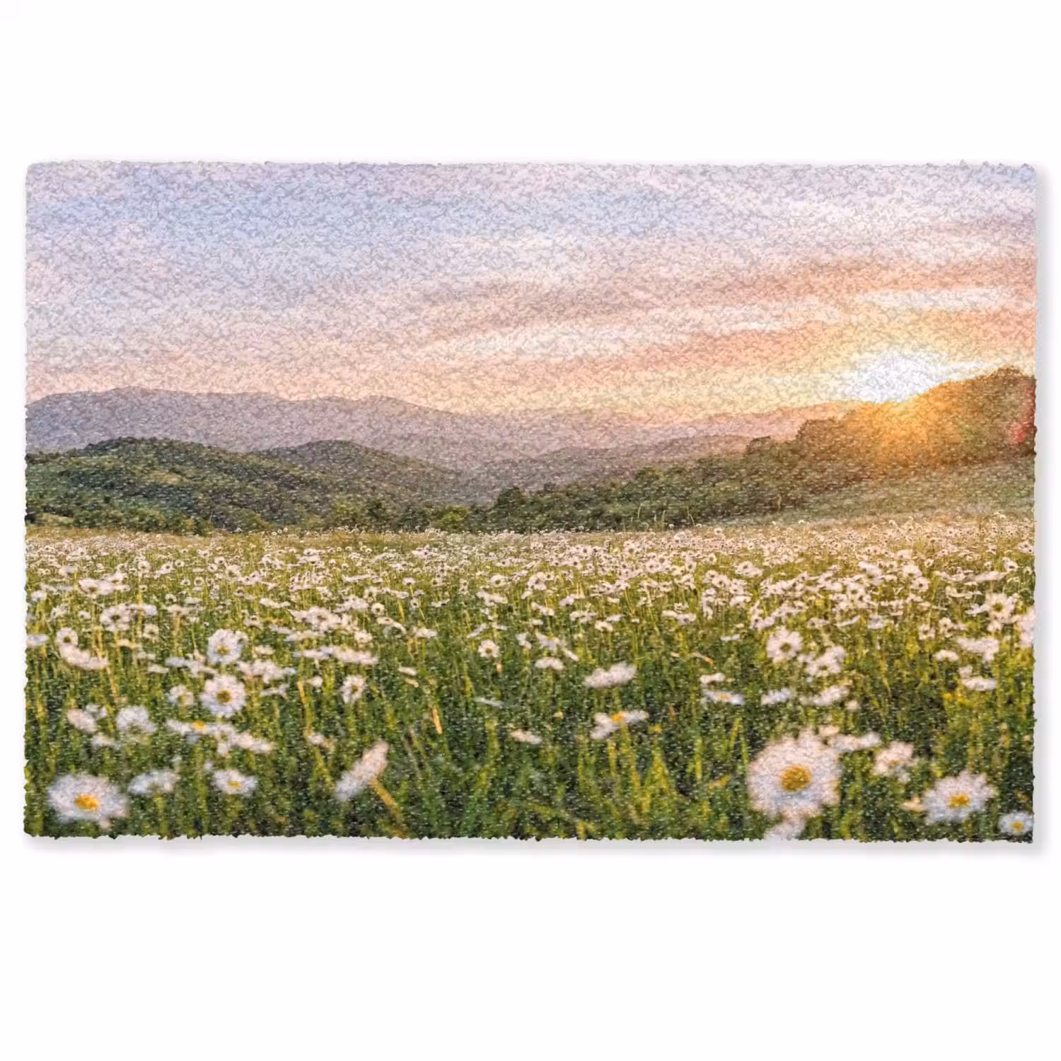 Madelief - Veld - Heuvels - Groen Deurmat klein -zkaufland3d