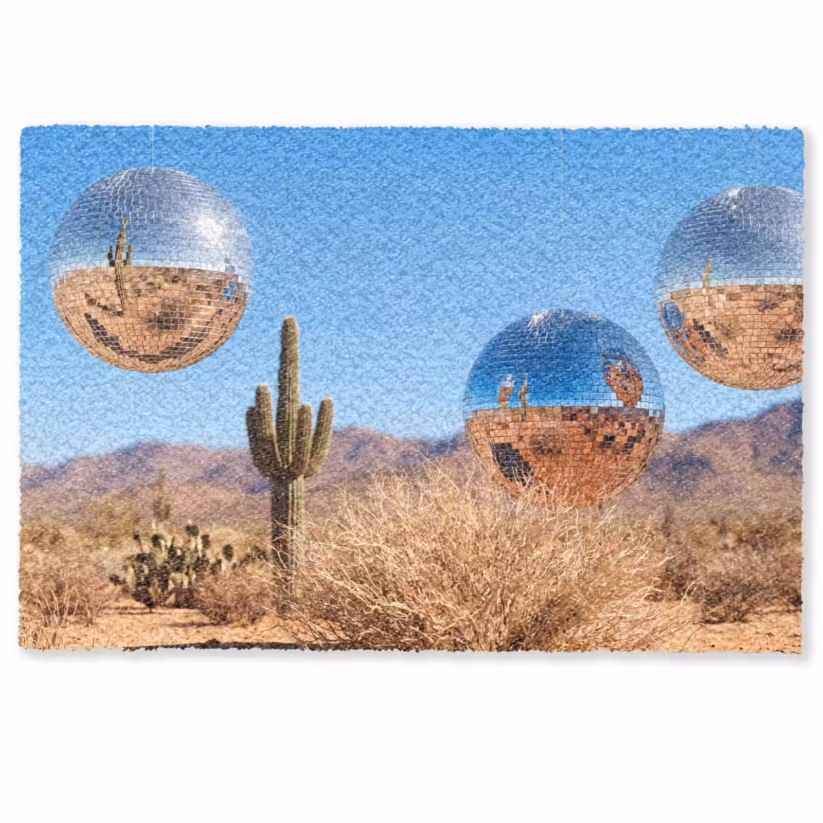 Doormat - Desert - Mirror Ball - Art - Woestijn - Spiegelbal - Kunst Deurmat klein