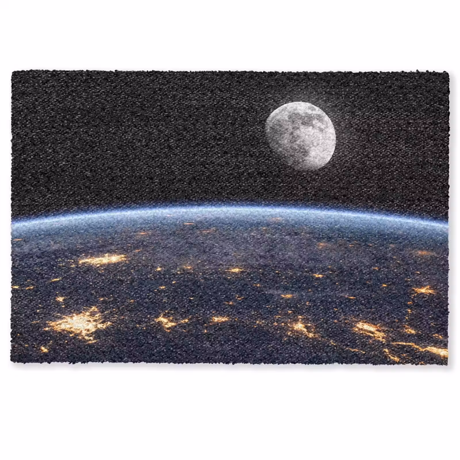 Doormat - Earth - Night - Space - Aarde - Nacht - Ruimte Deurmat klein