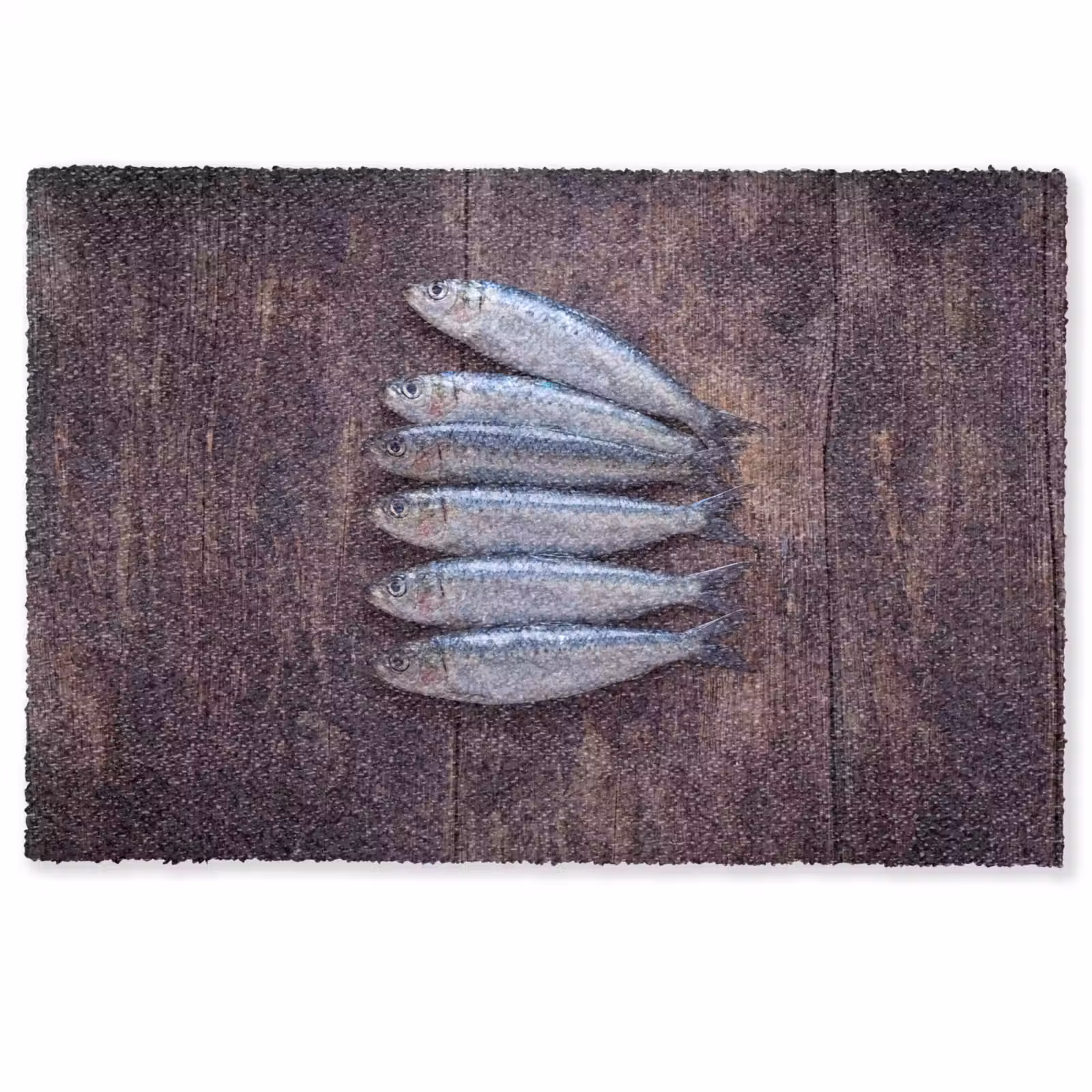 Doormat - Fish - Wood - Food - Vis - Hout - Eten Deurmat klein