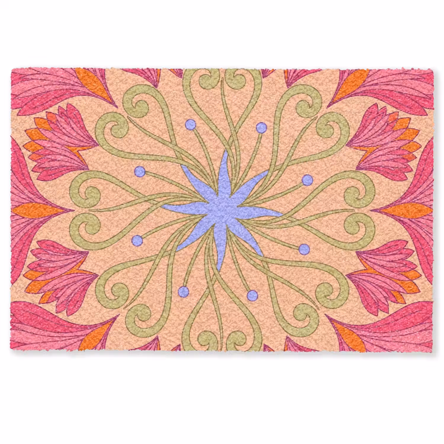 Bloemen - Patroon - Abstract - Roze - Decoratief Deurmat klein -zkaufland3d