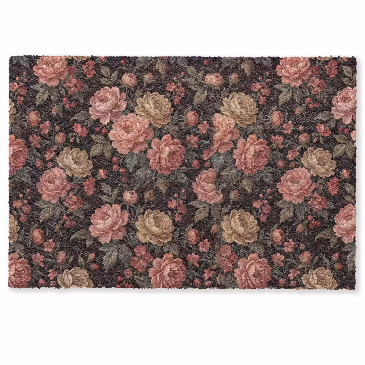 Bloemen - Patroon - Natuur - Vintage - Roze Deurmat klein -zkaufland3d