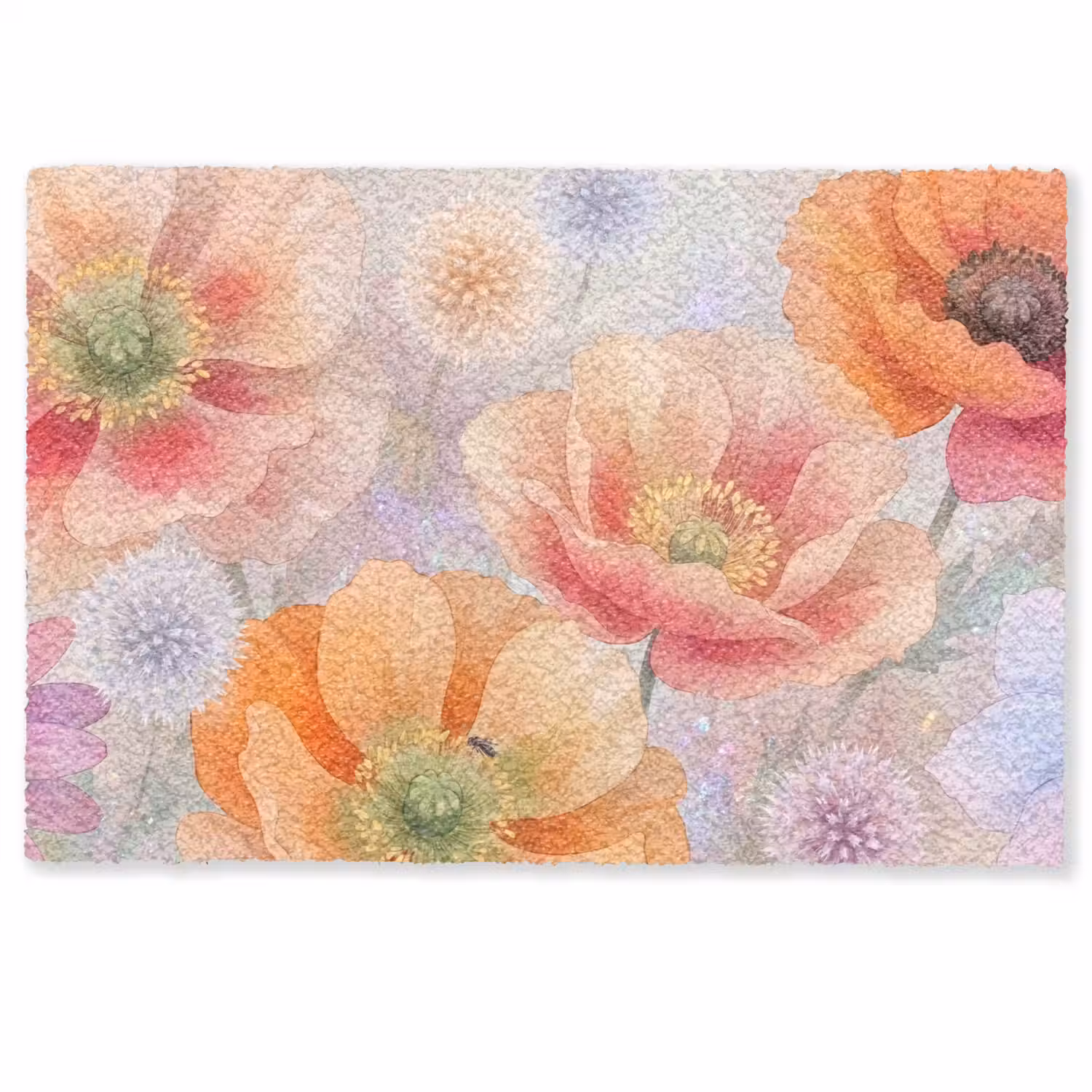 Bloemen - Aquarel - Natuur - Modern - Kleurrijk Deurmat klein -zkaufland3d