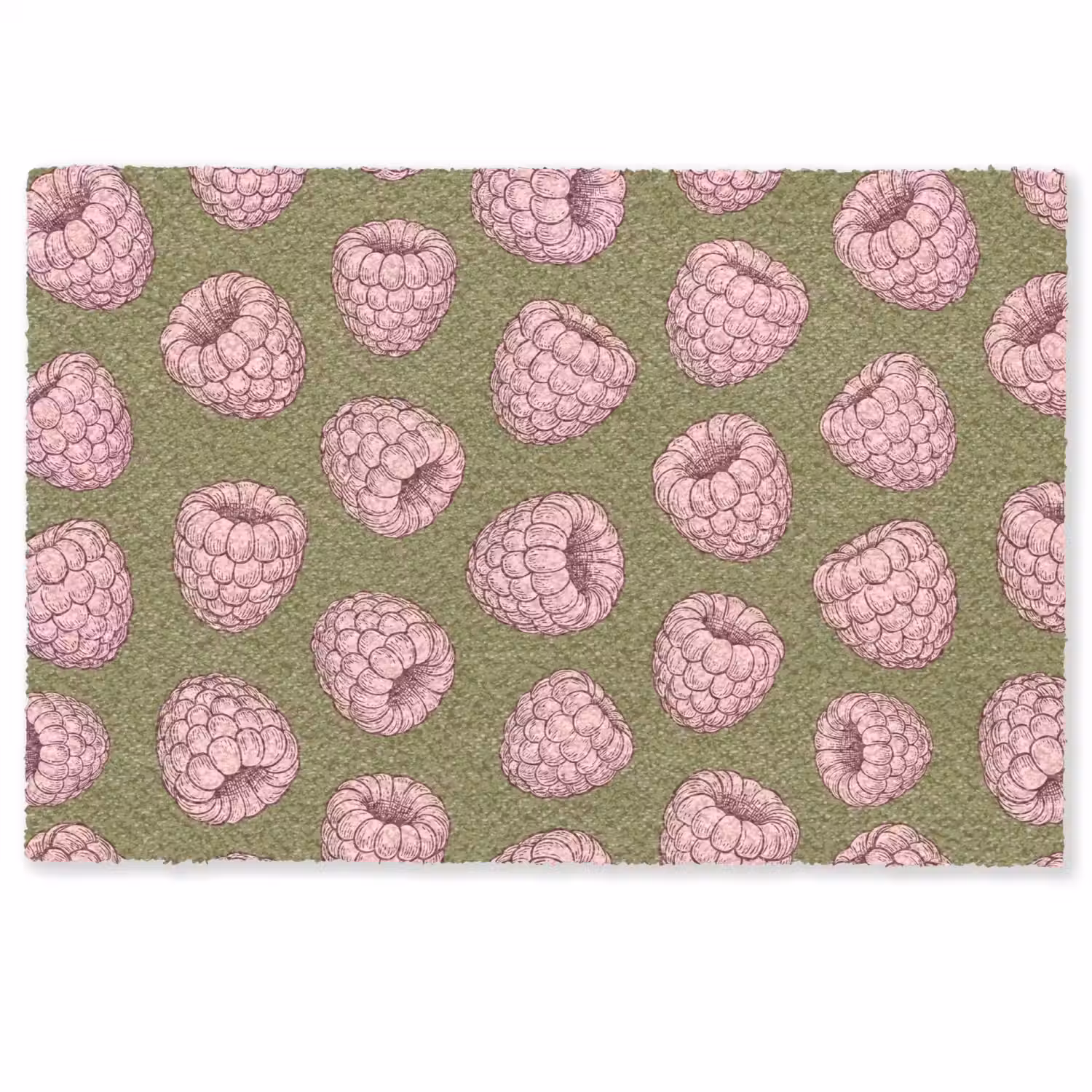 Eten - Patroon - Illustratie - Roze - Groen Deurmat klein -zkaufland3d