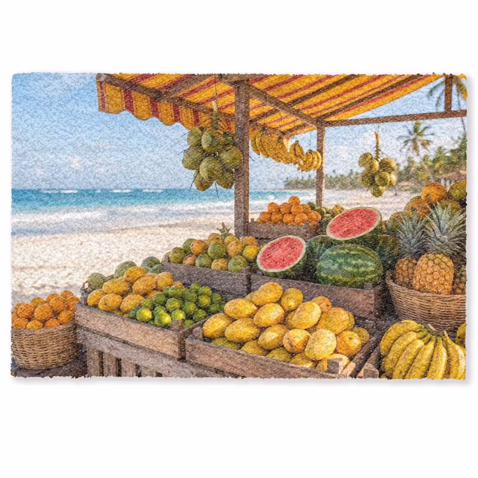 Doormat - Fruit - Beach - Tropical - Fruit - Strand - Tropisch Deurmat klein