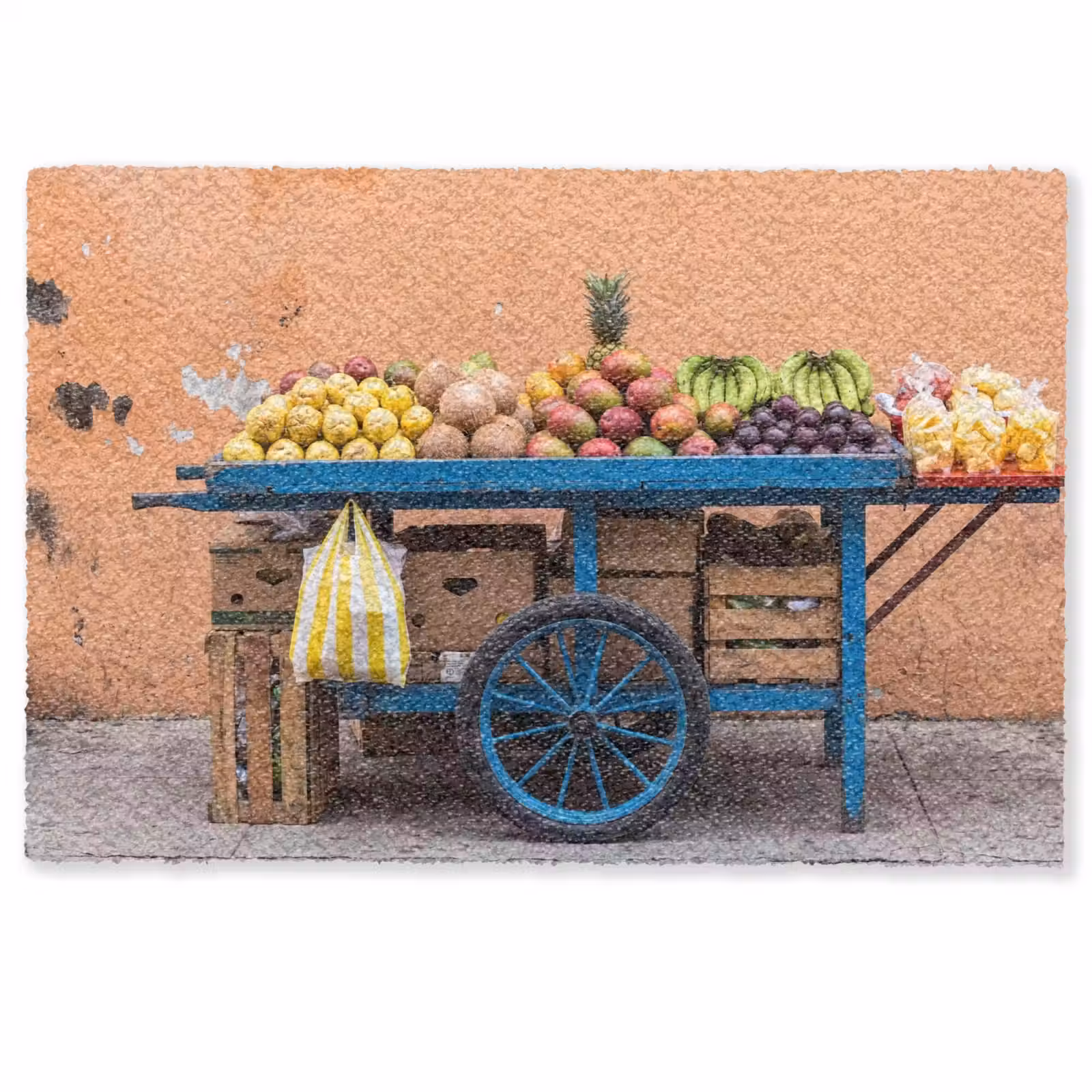 Doormat - Fruit - Cart - Street - Fruit - Kar - Straat Deurmat klein
