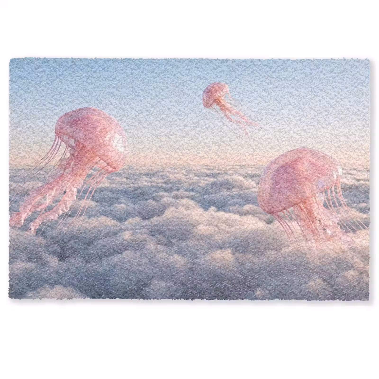 Doormat - Pink Animal - Clouds - Roze dier - Wolken Deurmat klein