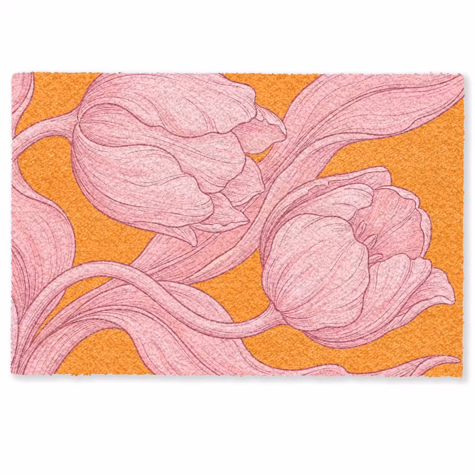 Doormat - Pink Flowers - Modern - Roze bloemen - Modern Deurmat klein