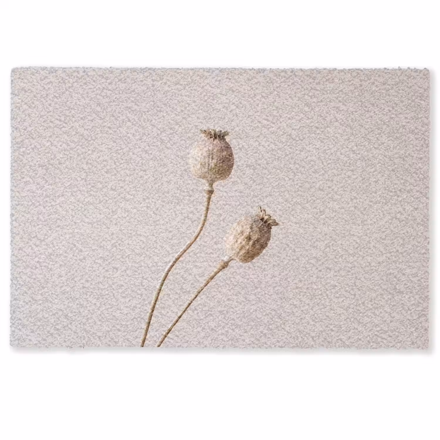Papaverbollen - Droogbloemen - Minimalistisch - Beige - Rustig Deurmat klein -zkaufland3d