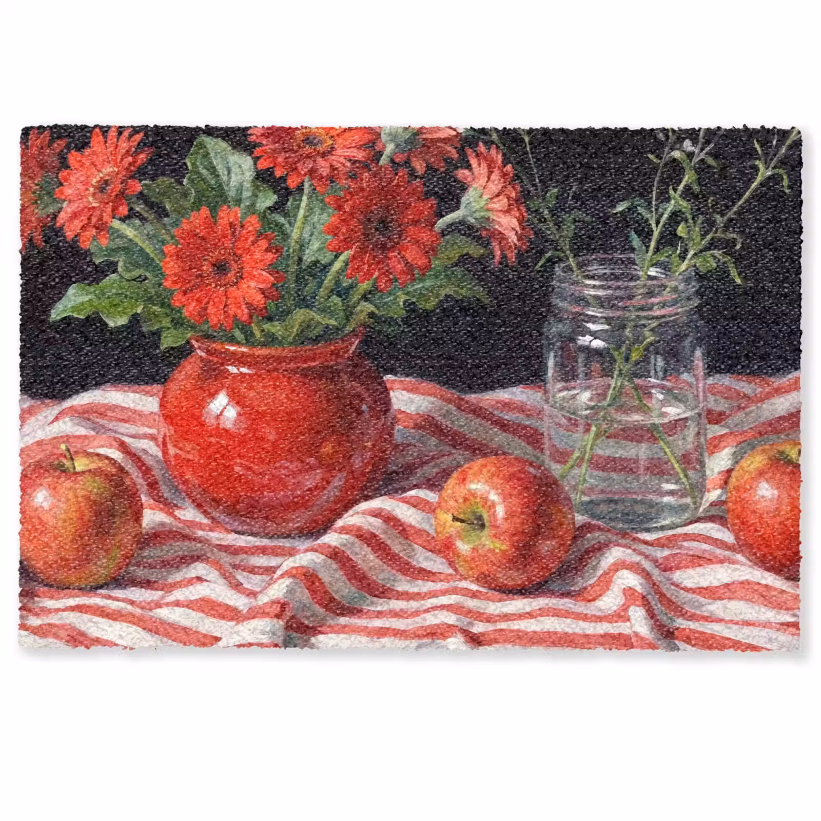 Doormat - Red Flowers - Vase - Rode bloemen - Vaas Deurmat klein