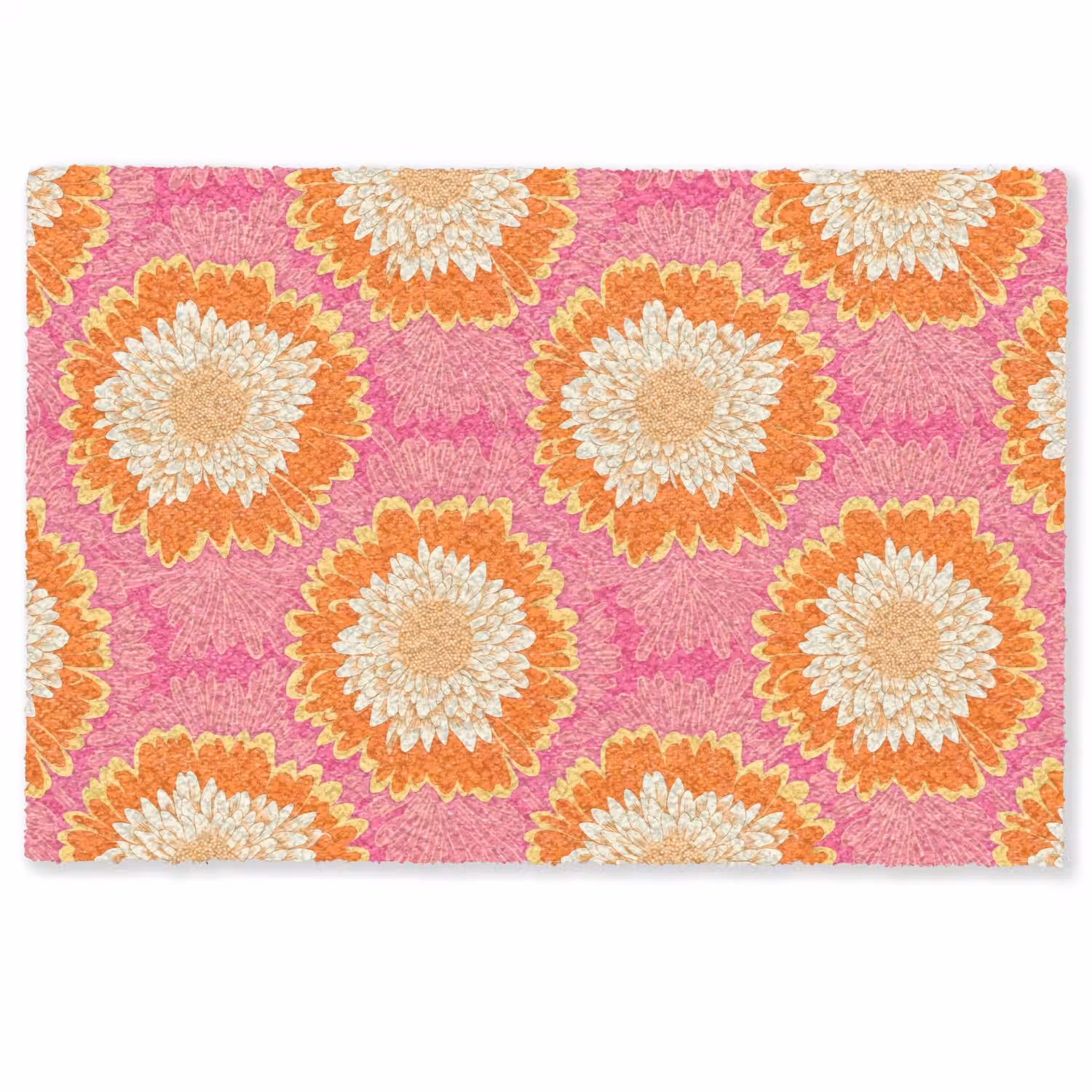 Retro - Bloemen - Kleurrijk Deurmat klein 898 -zkaufland3d