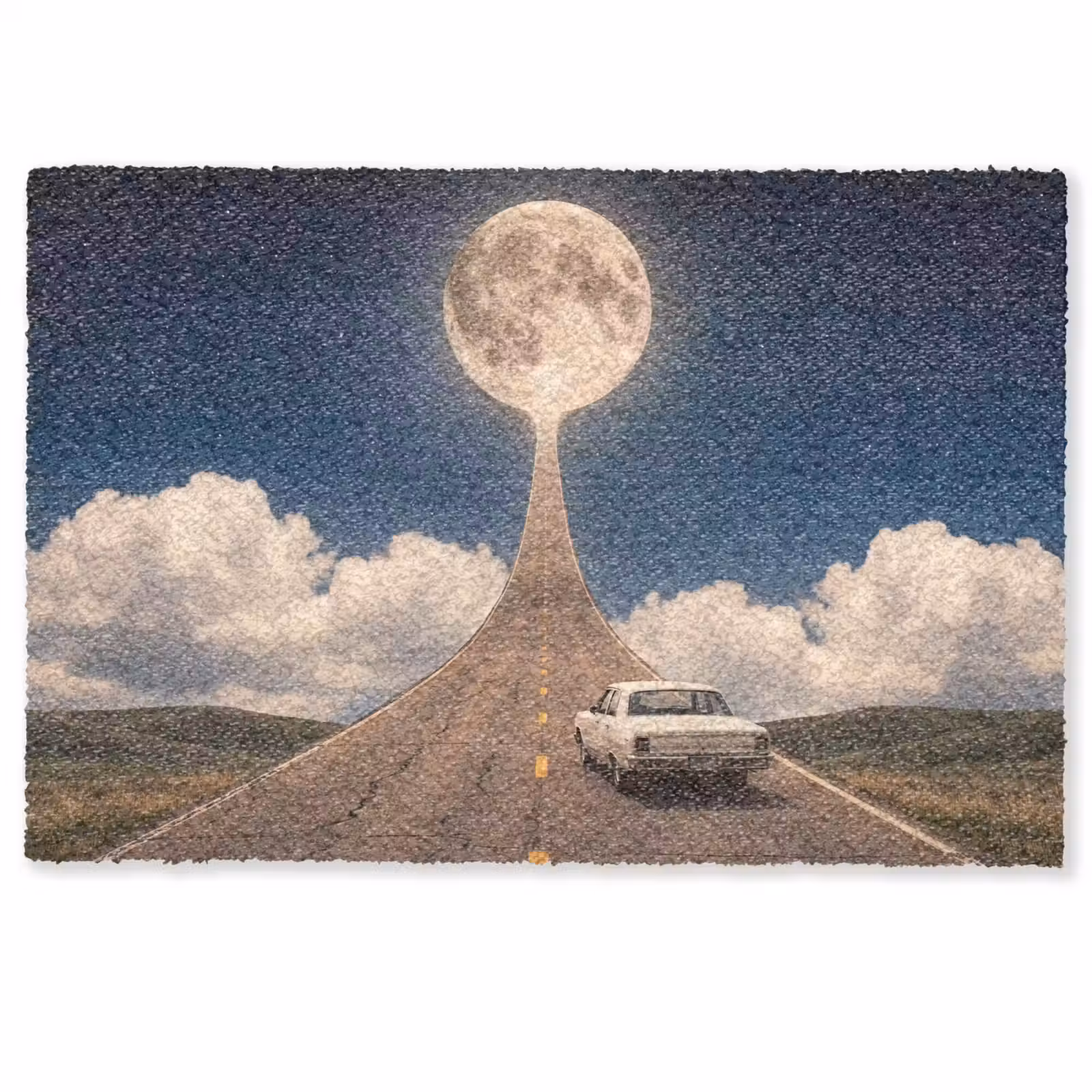 Doormat - Road - Moon - Night - Weg - Maan - Nacht Deurmat klein