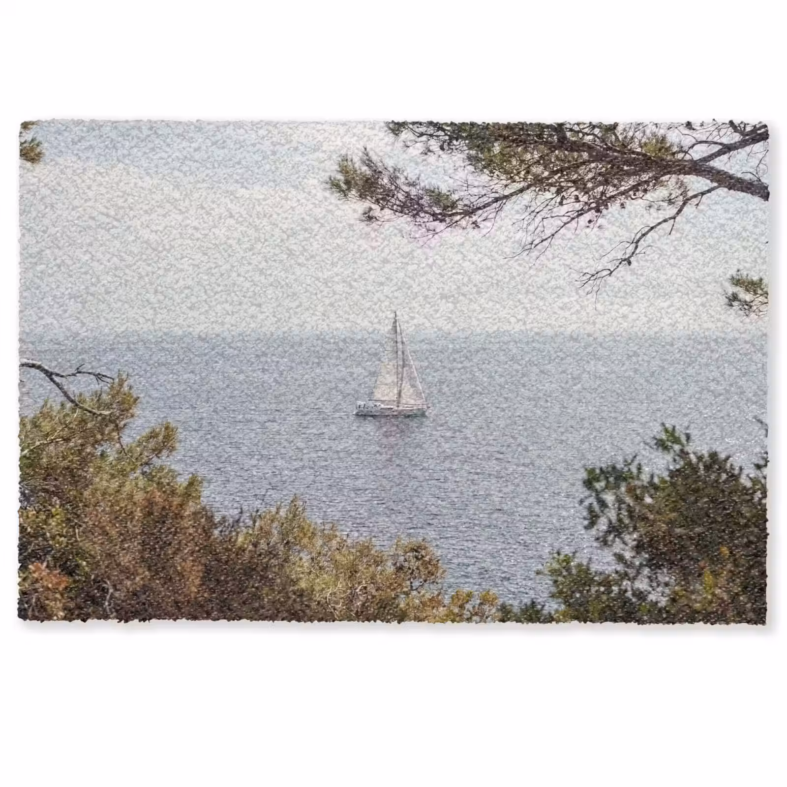 Doormat - Sailboat - trees - water - Zeilboot - bomen - water Deurmat klein